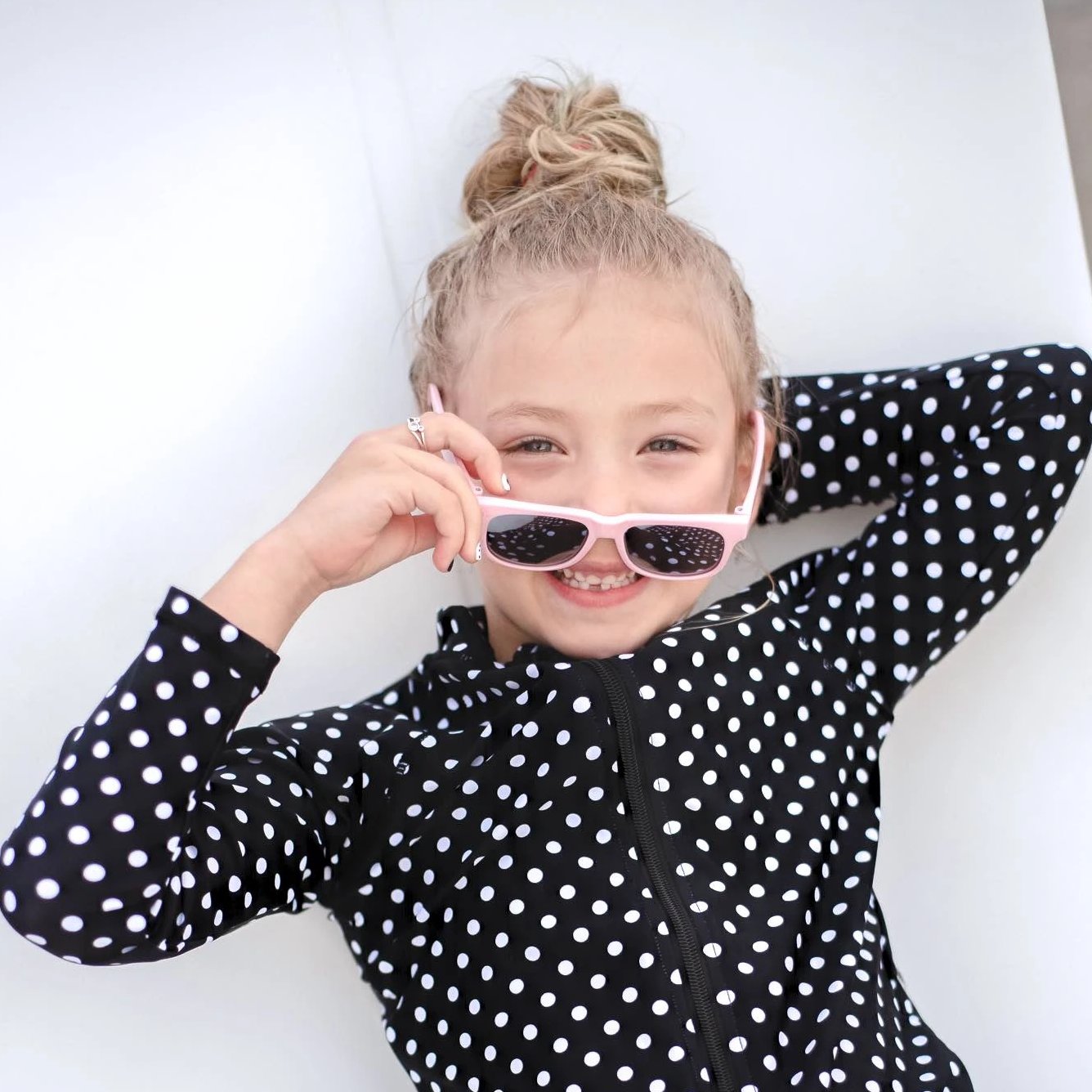 Kids Wayfarer Sunglasses - Pink-SwimZip UPF 50+ Sun Protective Swimwear & UV Zipper Rash Guards-pos10