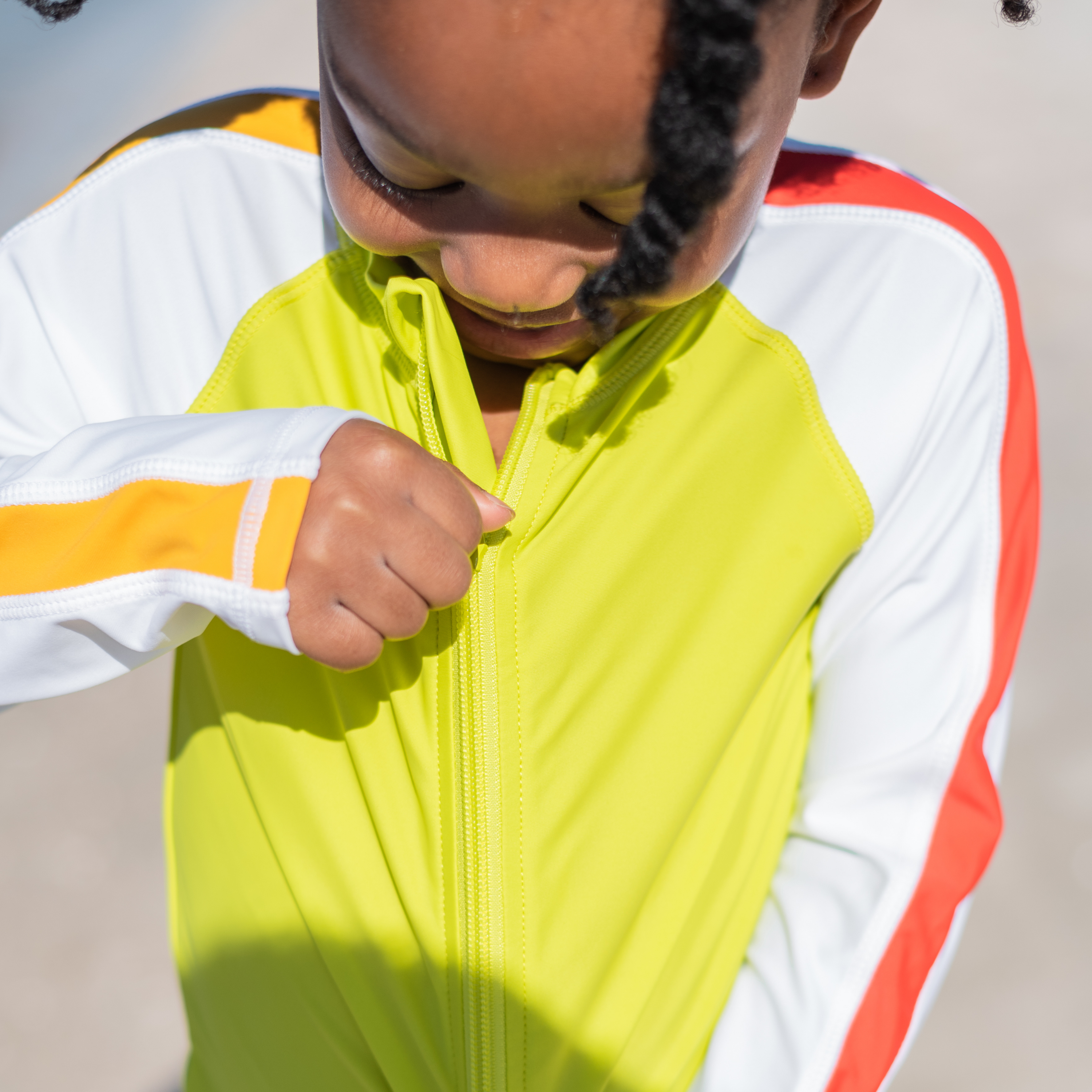 Boys Long Sleeve Zipper Rash Guard and Swim Trunk Set | "Hibiscus"-SwimZip UPF 50+ Sun Protective Swimwear & UV Zipper Rash Guards-pos3