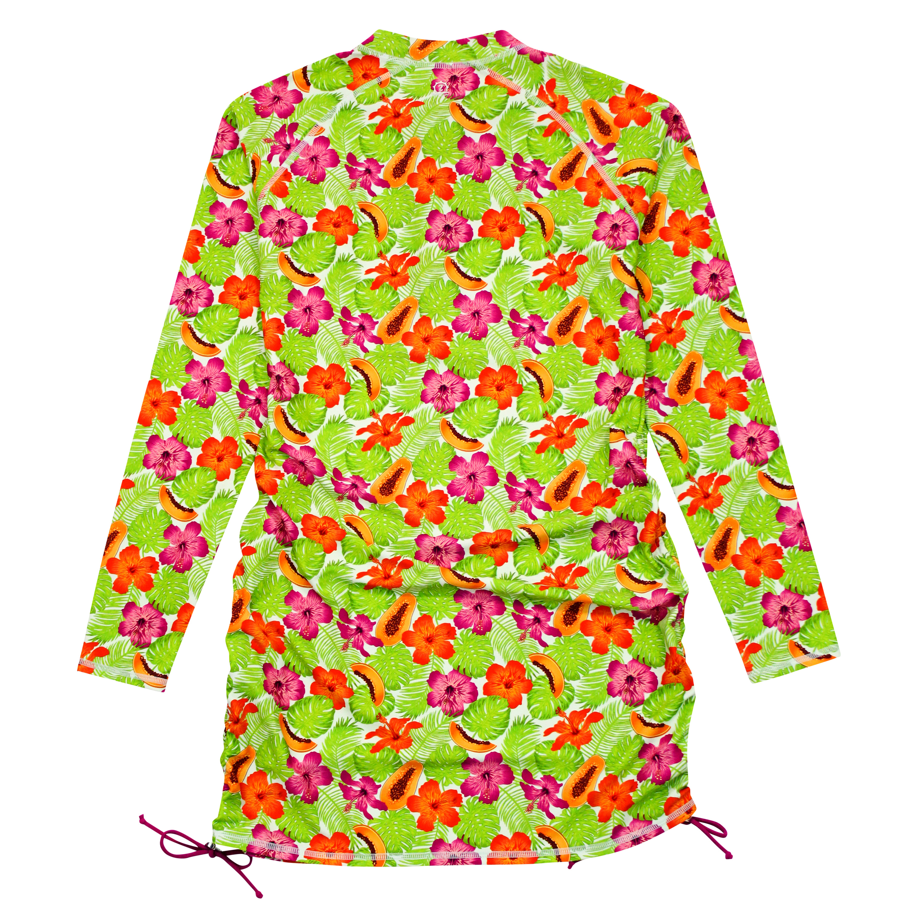 Women's Half Zip Swim Dress Cover Up | "Hibiscus"-SwimZip UPF 50+ Sun Protective Swimwear & UV Zipper Rash Guards-pos11