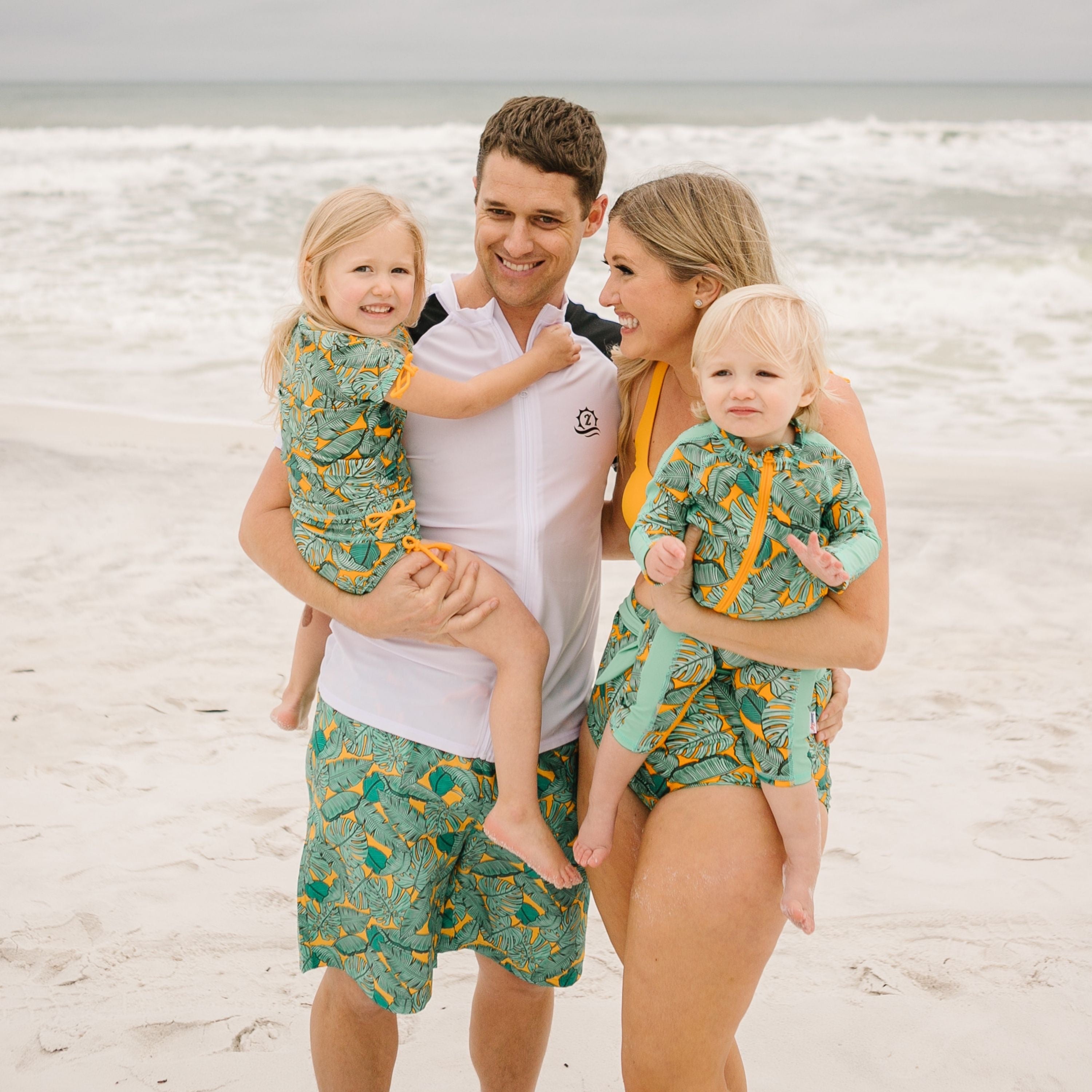 Girls Short Sleeve Rash Guard + Tankini Bikini Set (3 Piece) | "The Tropics”-SwimZip UPF 50+ Sun Protective Swimwear & UV Zipper Rash Guards-pos9