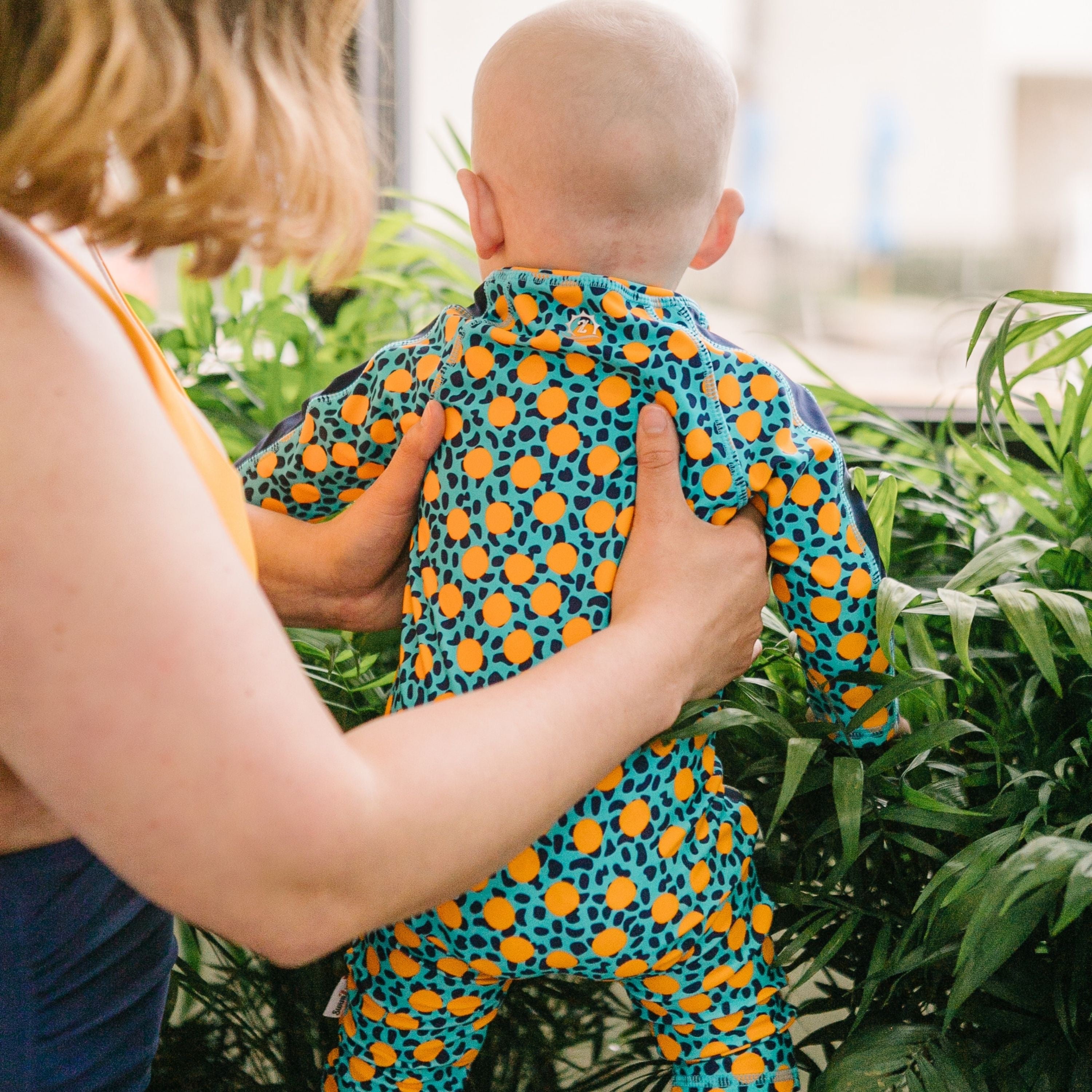 Sunsuit - Long Sleeve Romper Swimsuit | "GeoParty"-SwimZip UPF 50+ Sun Protective Swimwear & UV Zipper Rash Guards-pos3