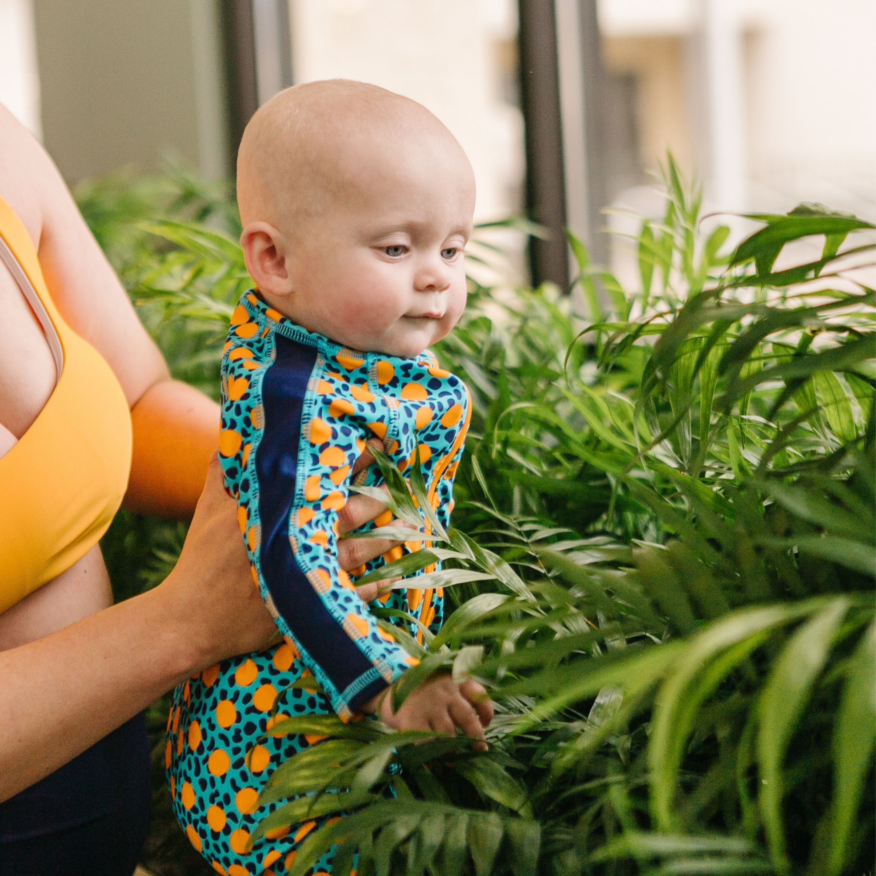 Sunsuit - Long Sleeve Romper Swimsuit | "GeoParty"-SwimZip UPF 50+ Sun Protective Swimwear & UV Zipper Rash Guards-pos6