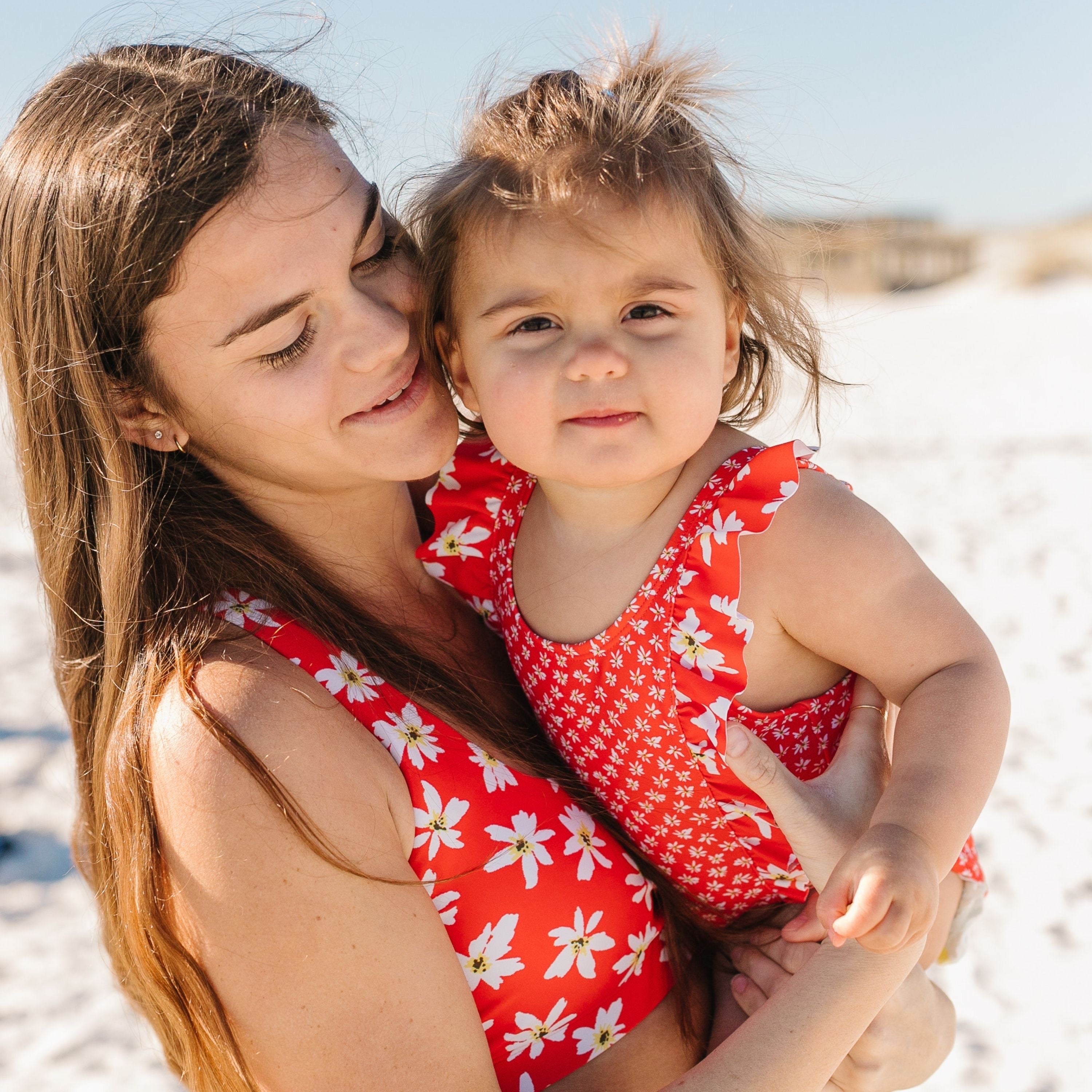 Girls Ruffle One-Piece Swimsuit | "Too Sweet" Daisy-SwimZip UPF 50+ Sun Protective Swimwear & UV Zipper Rash Guards-pos5
