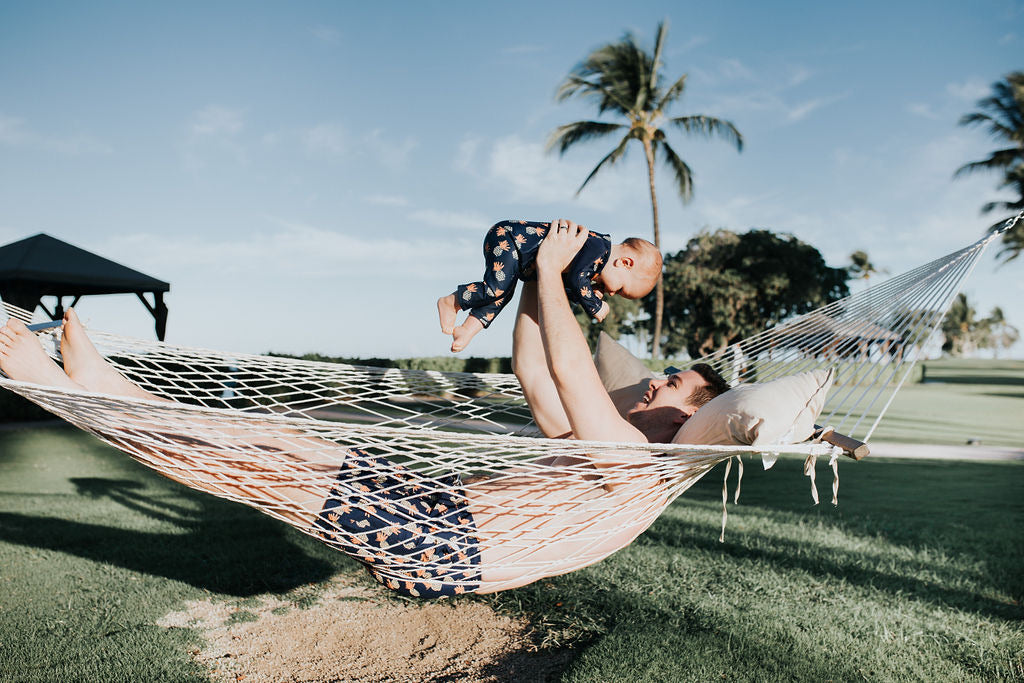 Sunsuit - Long Sleeve Romper Swimsuit | "Pineapple Dreams"-SwimZip UPF 50+ Sun Protective Swimwear & UV Zipper Rash Guards-pos9