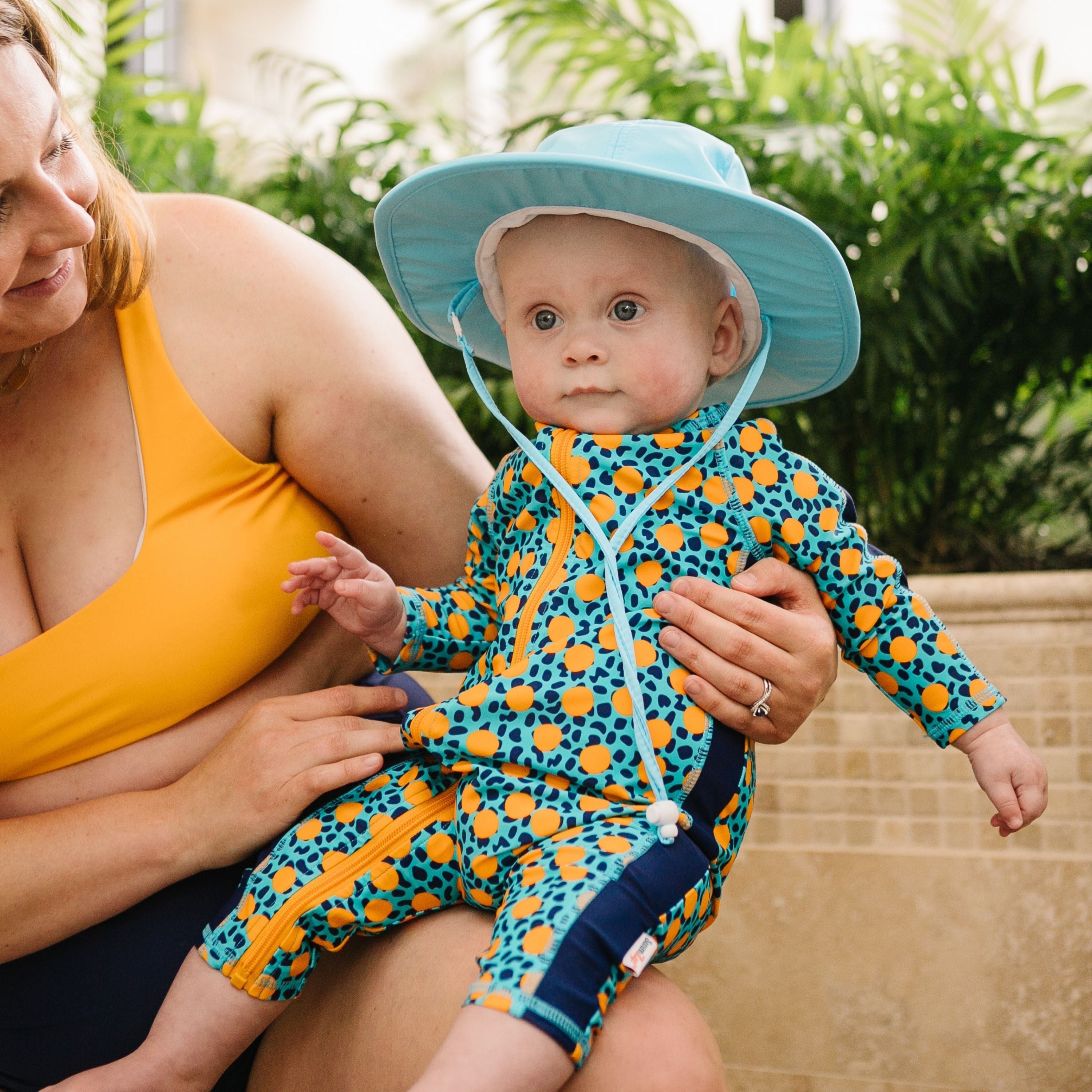 Kids Wide Brim Sun Hat "Fun Sun Day Play Hat" - Aqua-SwimZip UPF 50+ Sun Protective Swimwear & UV Zipper Rash Guards-pos7