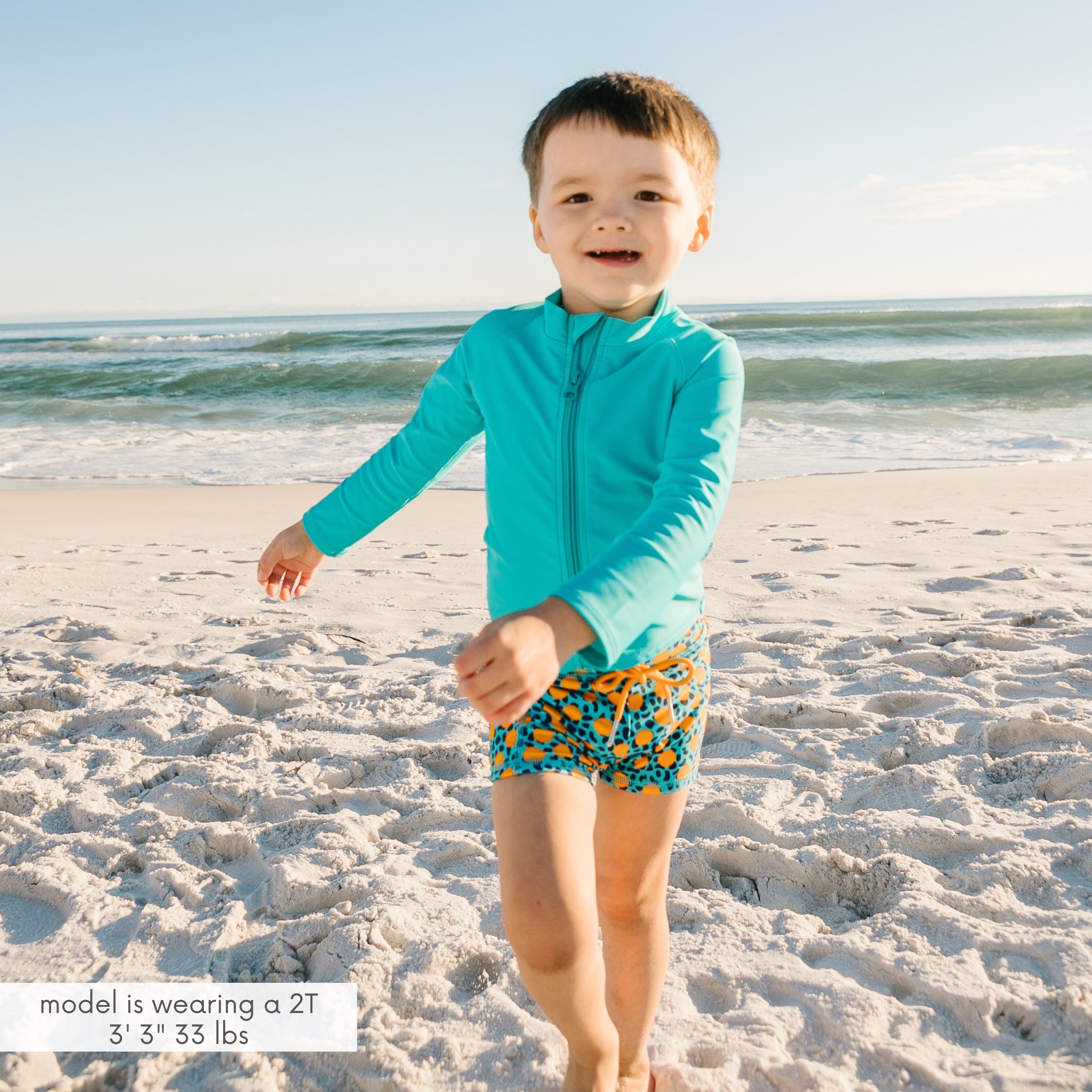 Kids UPF 50+ Long Sleeve Zipper Rash Guard Swim Shirt | "Scuba Blue"-SwimZip UPF 50+ Sun Protective Swimwear & UV Zipper Rash Guards-pos7