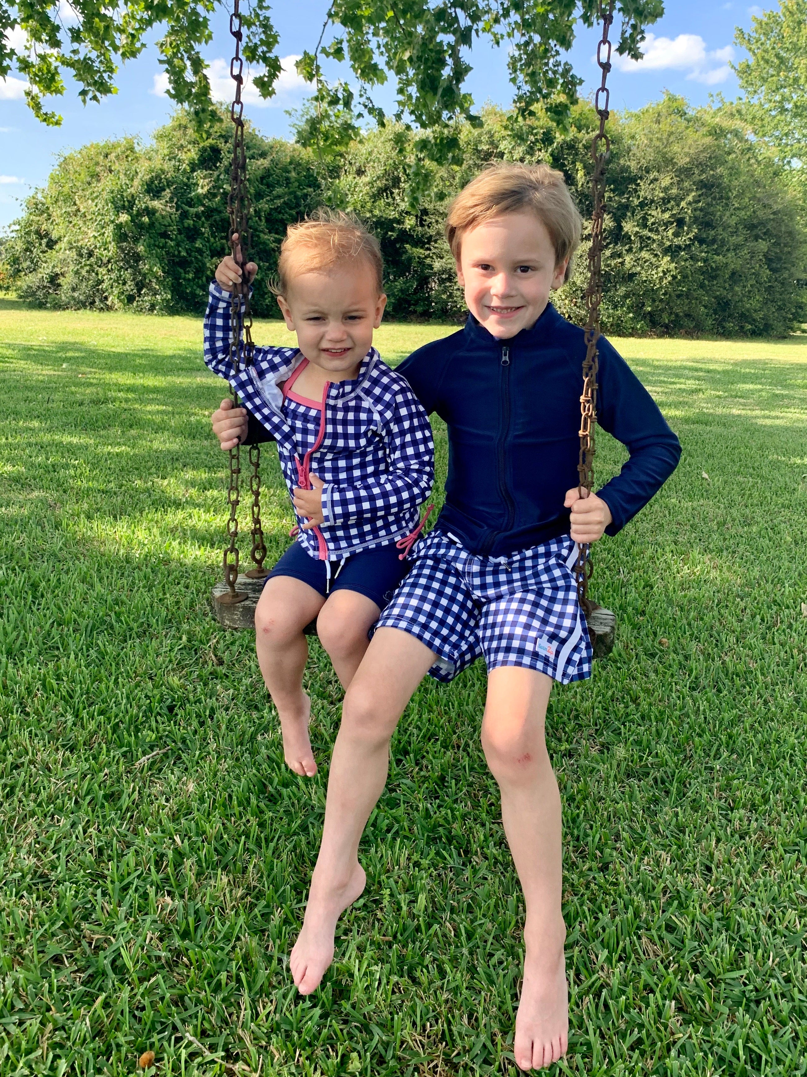 Kids UPF 50+ Long Sleeve Zipper Rash Guard Swim Shirt | "Navy"-SwimZip UPF 50+ Sun Protective Swimwear & UV Zipper Rash Guards-pos5