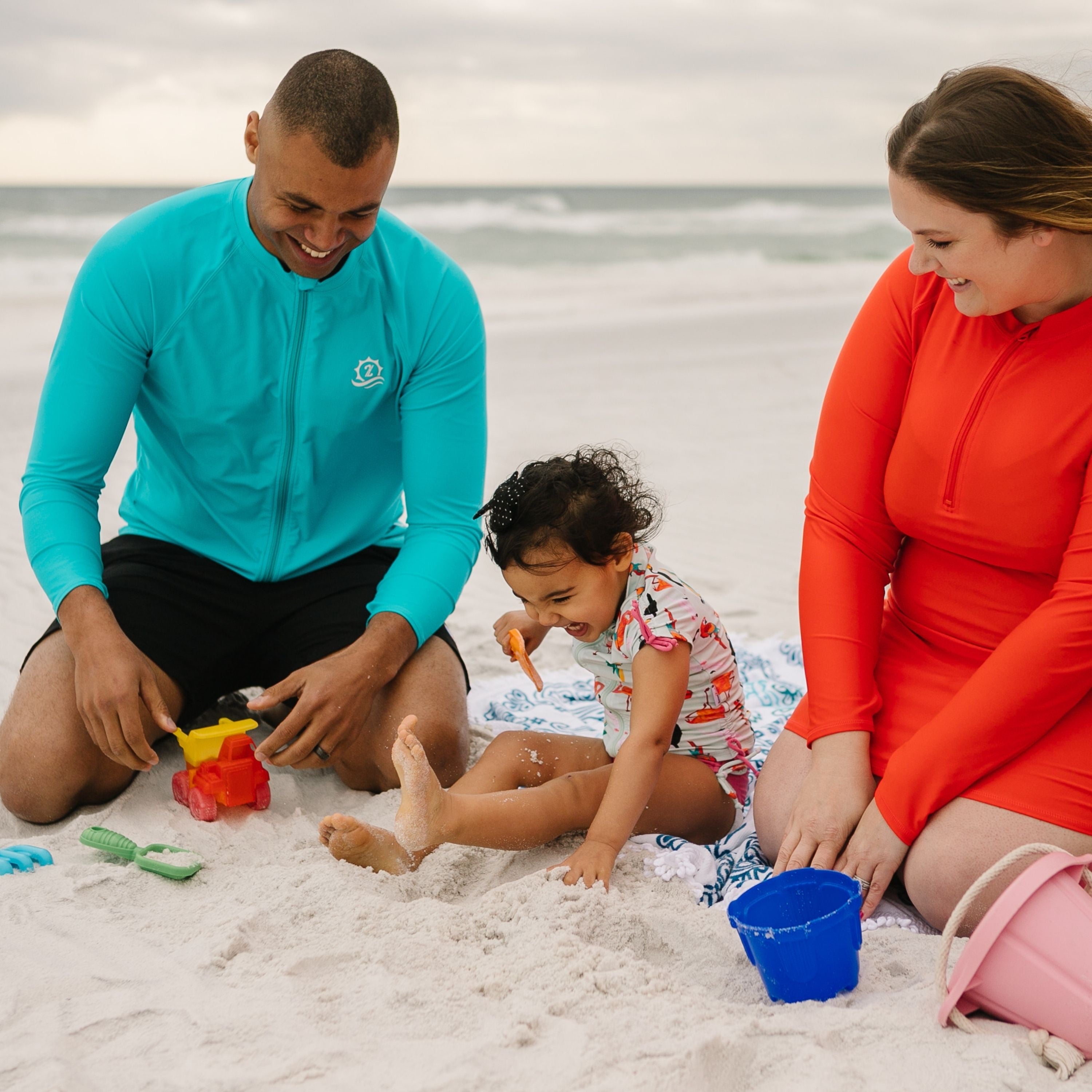 Men's Long Sleeve Rash Guard | "Scuba Blue”-SwimZip UPF 50+ Sun Protective Swimwear & UV Zipper Rash Guards-pos9