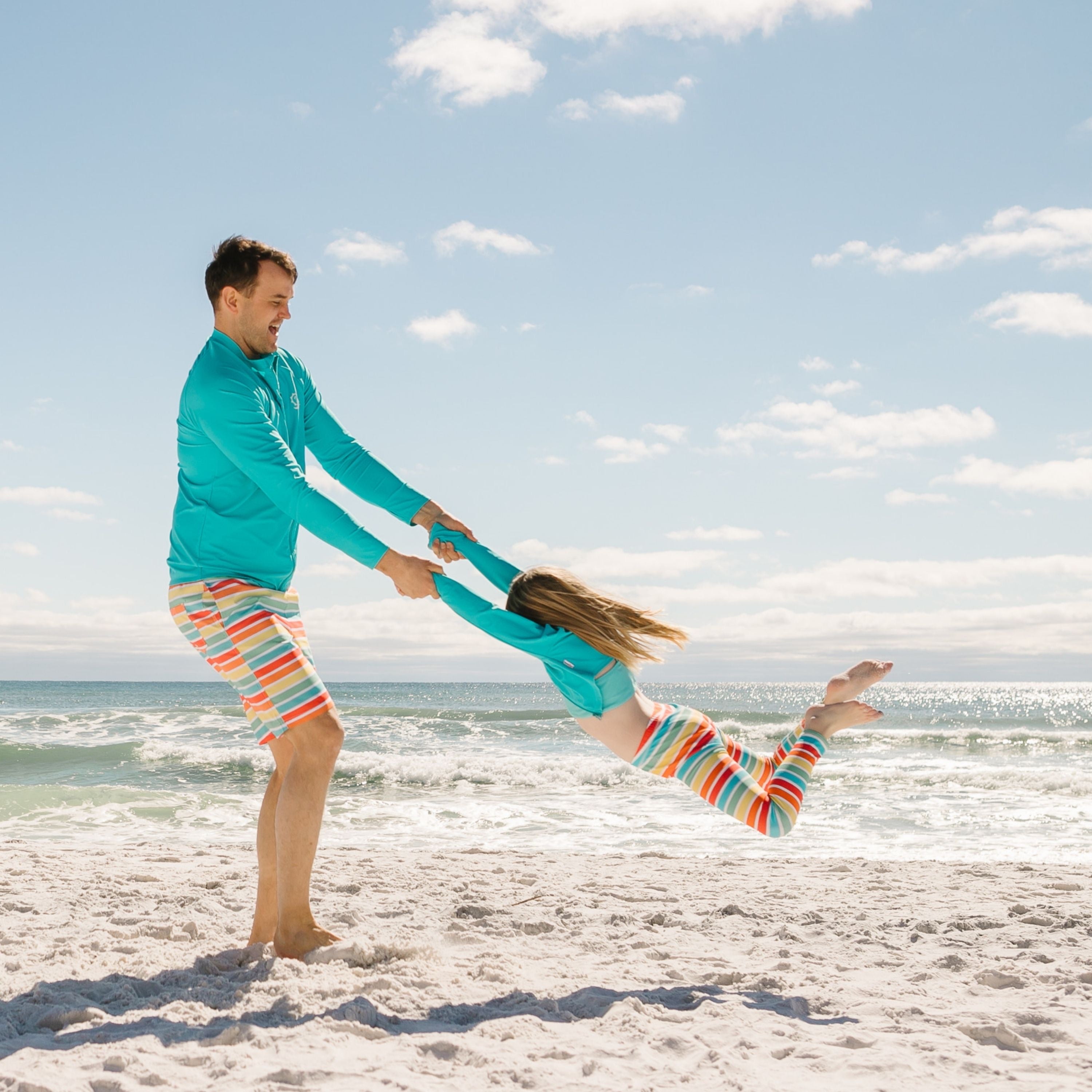 Kids Swim Pants | "Rainbow"-SwimZip UPF 50+ Sun Protective Swimwear & UV Zipper Rash Guards-pos10