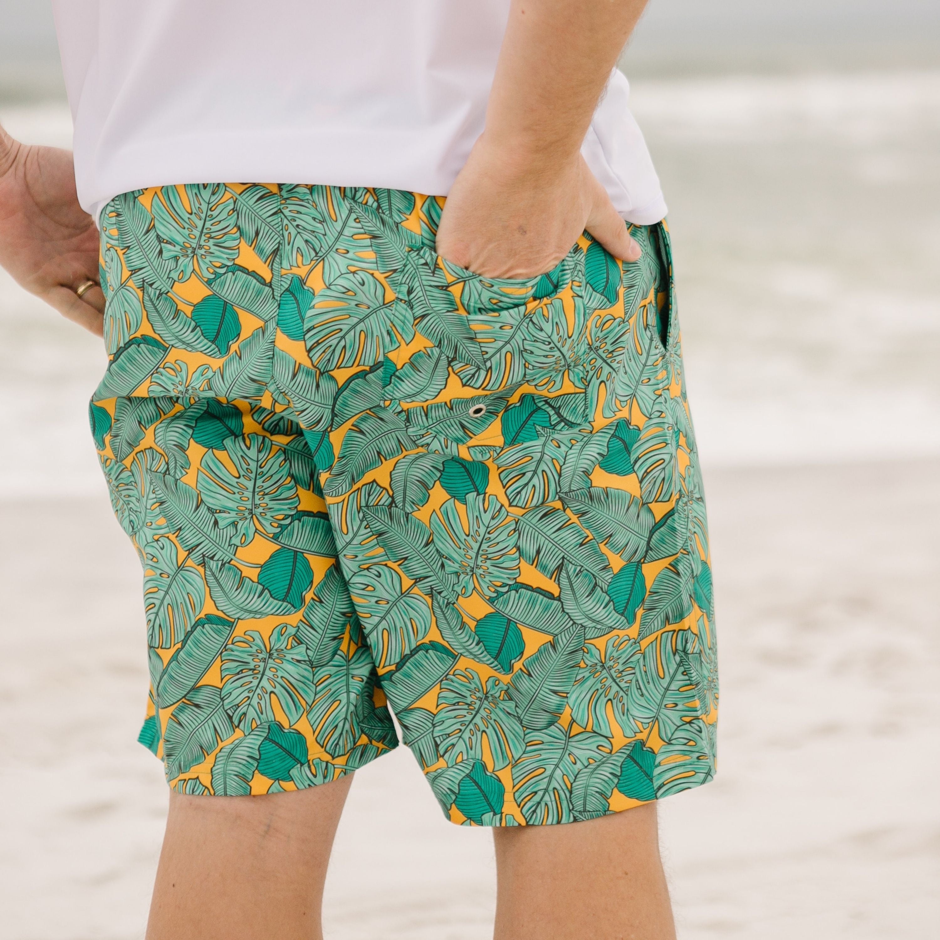 Men's 8" Swim Trunks Boxer Brief Liner | "The Tropics"-SwimZip UPF 50+ Sun Protective Swimwear & UV Zipper Rash Guards-pos6