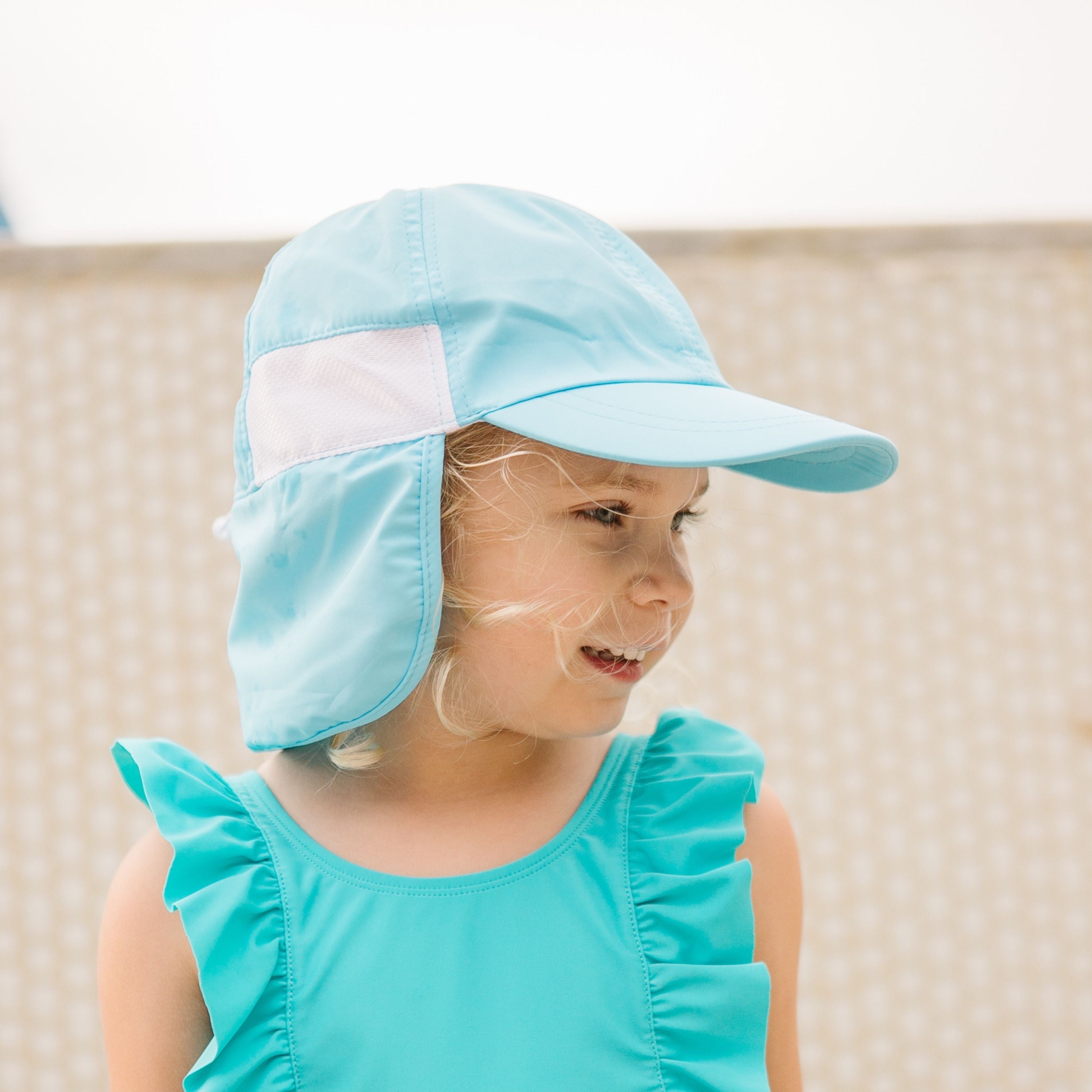 Kids Flap Hat | Aqua-SwimZip UPF 50+ Sun Protective Swimwear & UV Zipper Rash Guards-pos8