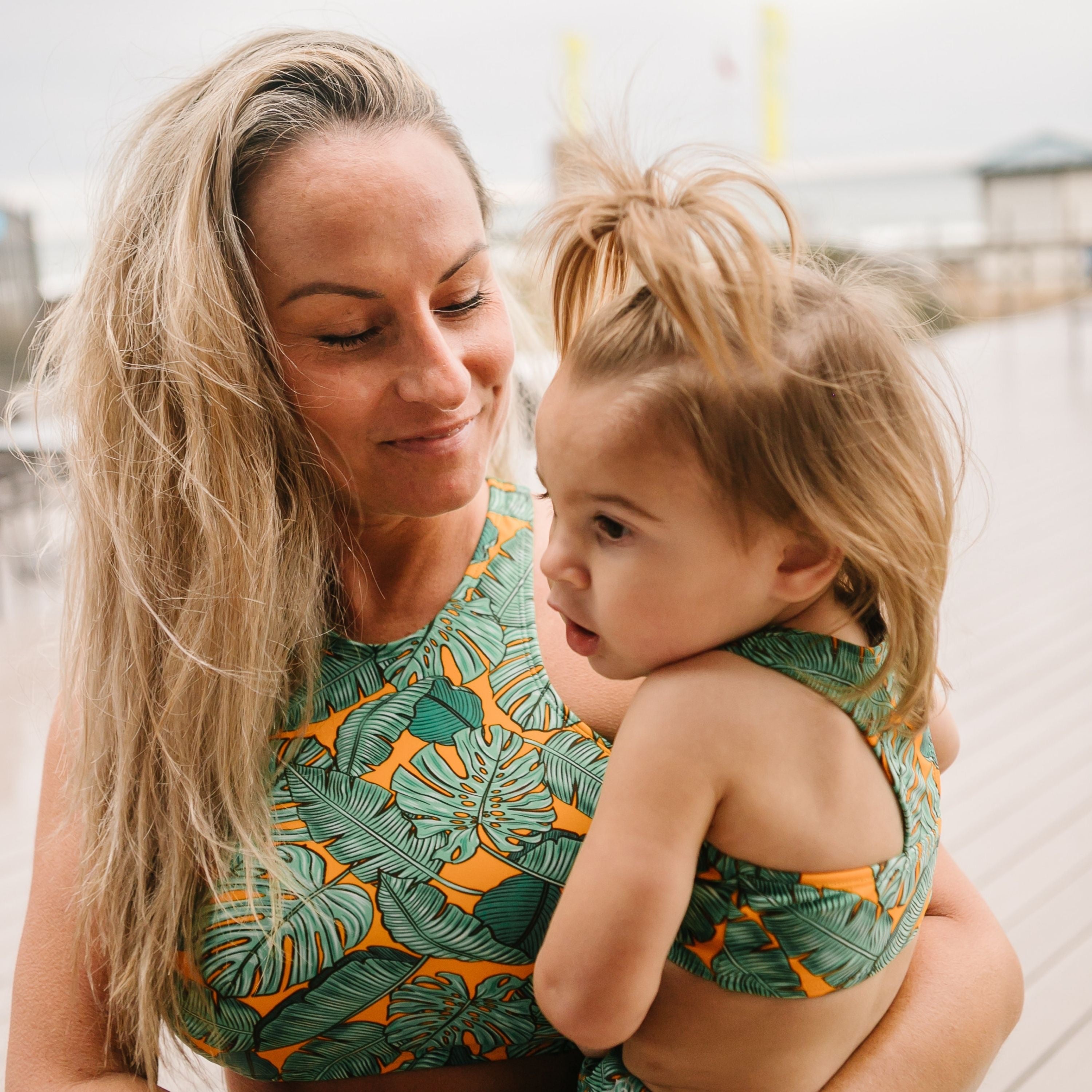 Girls Halter Top Bikini Set (2 Piece) | "The Tropics"-SwimZip UPF 50+ Sun Protective Swimwear & UV Zipper Rash Guards-pos7