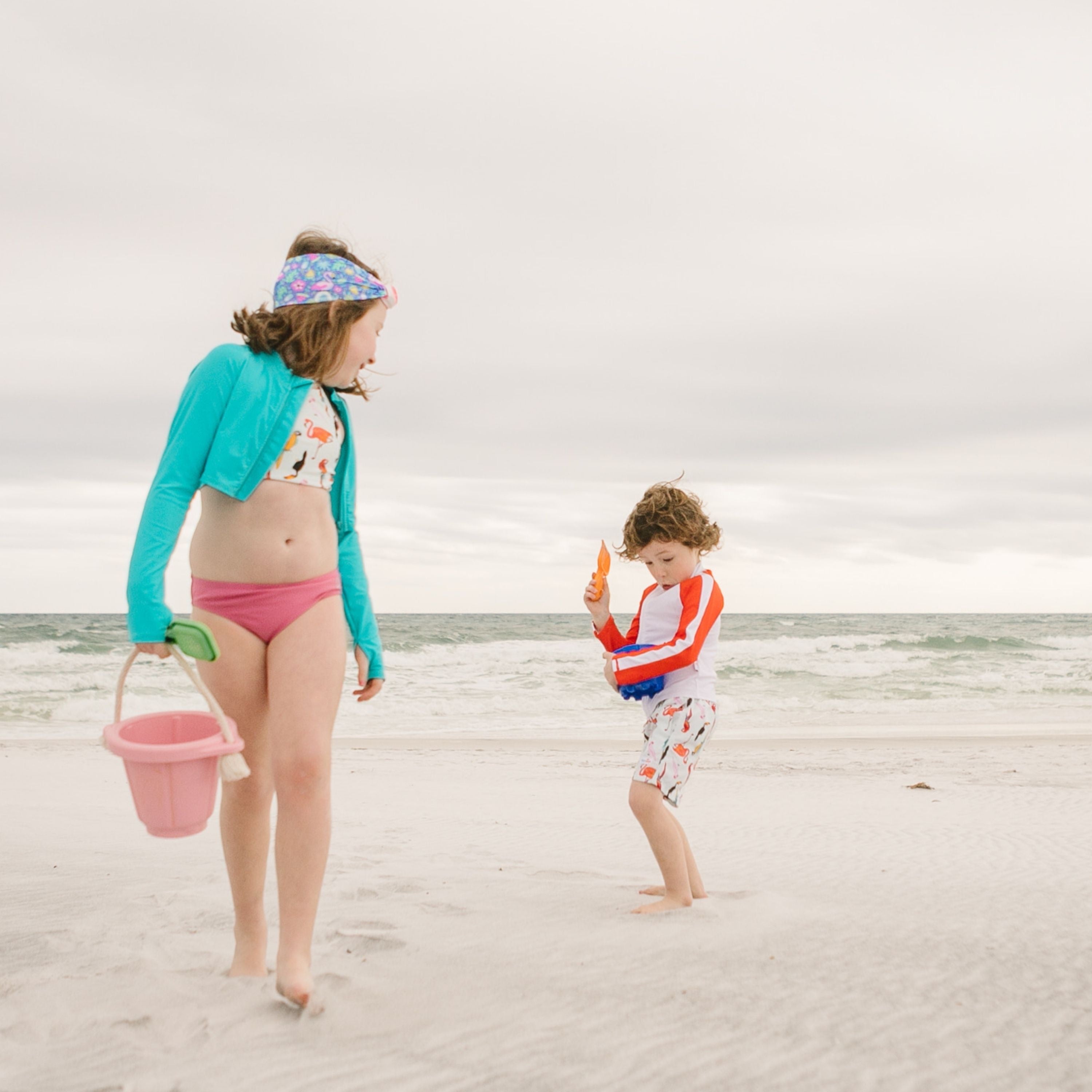 Girls Halter Top Bikini Set (2 Piece) | "Tropical Birds"-SwimZip UPF 50+ Sun Protective Swimwear & UV Zipper Rash Guards-pos6