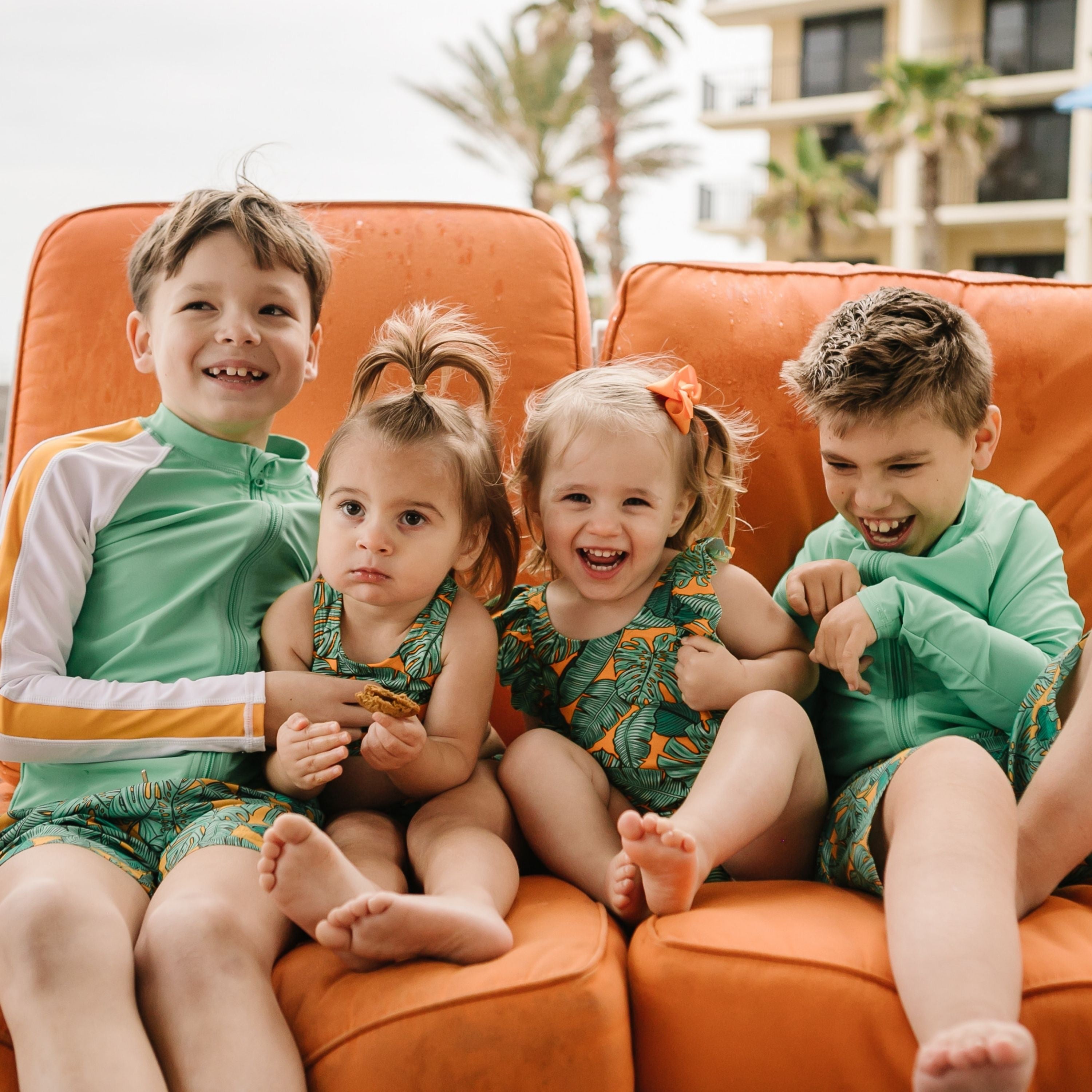 Girls Ruffle One-Piece Swimsuit | "Too Sweet" The Tropics-SwimZip UPF 50+ Sun Protective Swimwear & UV Zipper Rash Guards-pos5