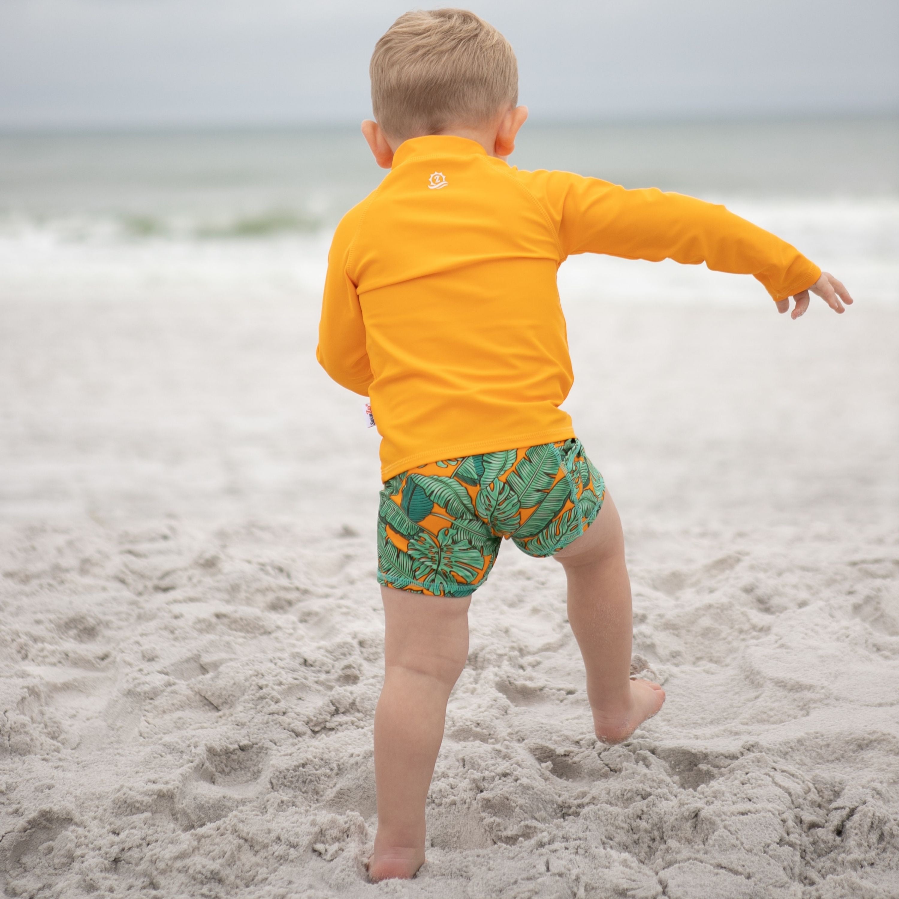Kids Euro Swim Shorties | "The Tropics"-SwimZip UPF 50+ Sun Protective Swimwear & UV Zipper Rash Guards-pos4