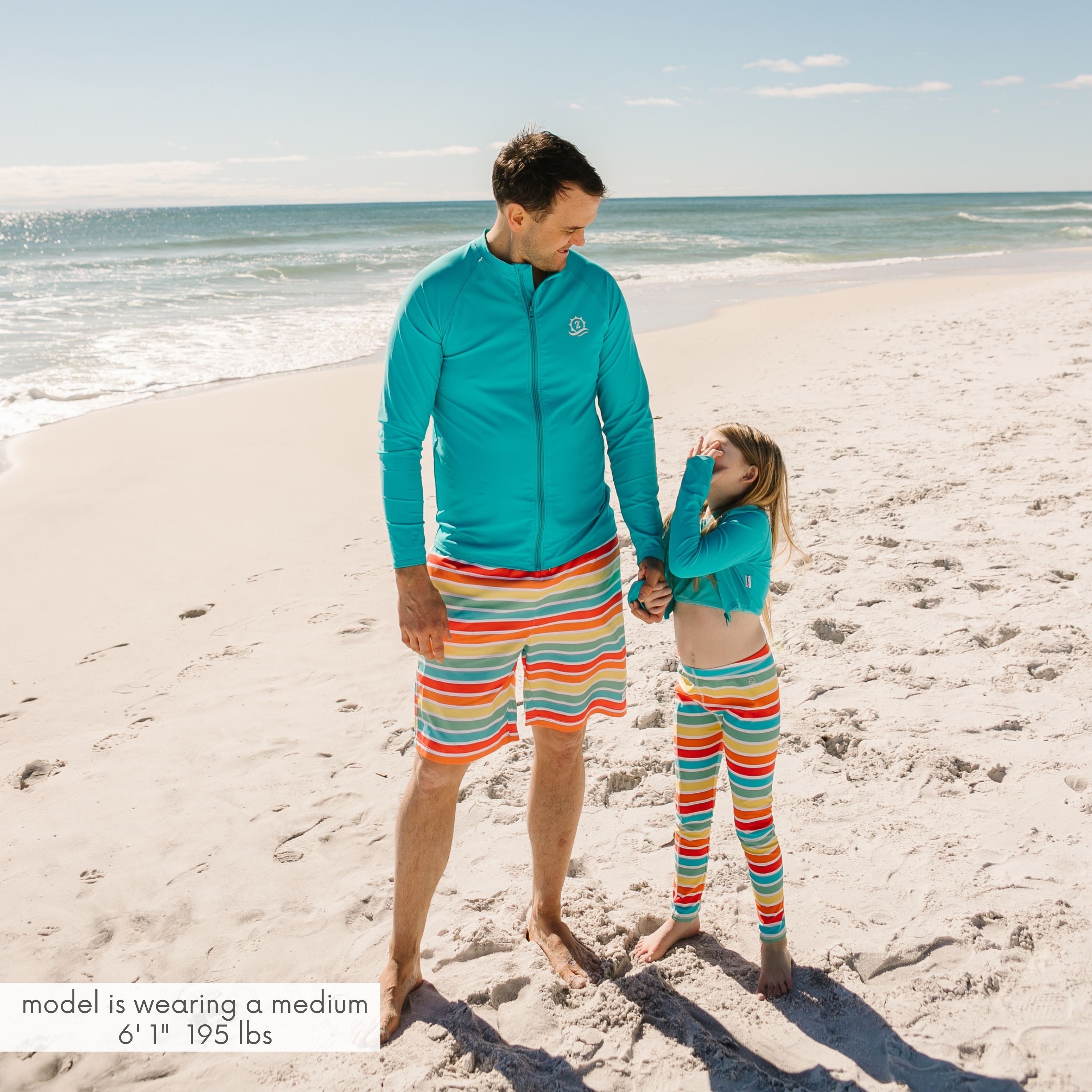Men's Long Sleeve Rash Guard | "Scuba Blue”-SwimZip UPF 50+ Sun Protective Swimwear & UV Zipper Rash Guards-pos14