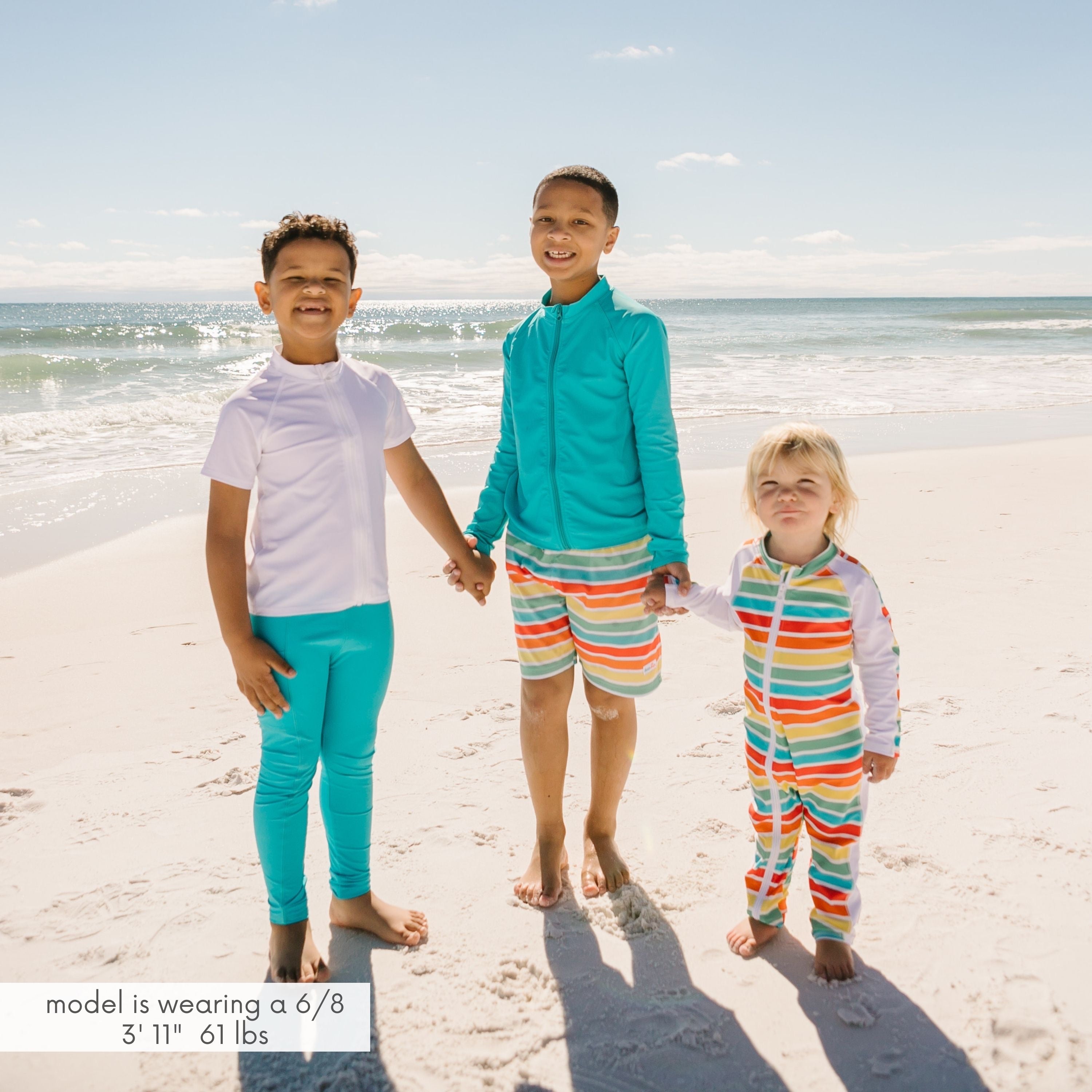 Kids Short Sleeve Zipper Rash Guard Swim Shirt | “White”-SwimZip UPF 50+ Sun Protective Swimwear & UV Zipper Rash Guards-pos3