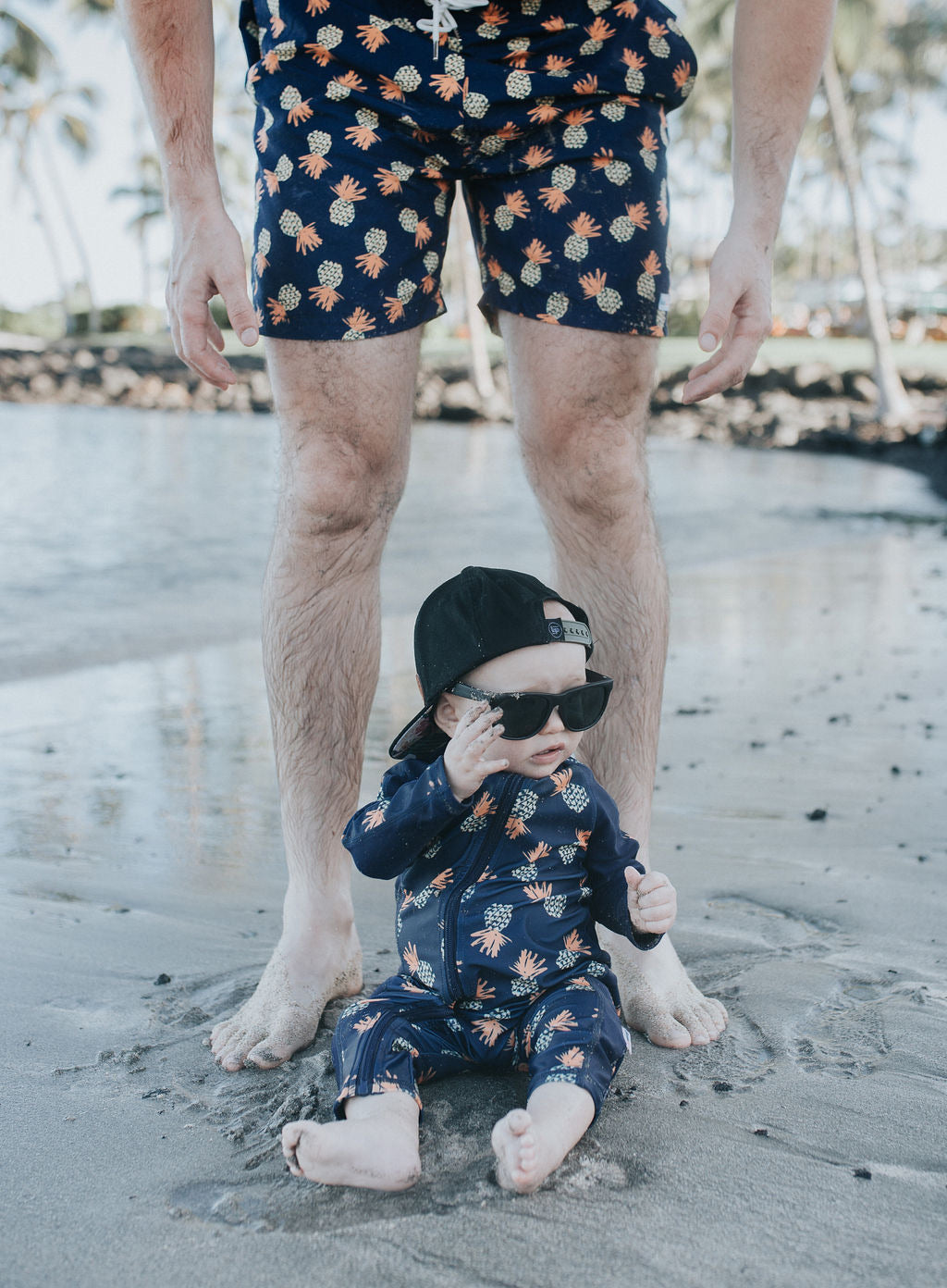 Sunsuit - Long Sleeve Romper Swimsuit | "Pineapple Dreams"-SwimZip UPF 50+ Sun Protective Swimwear & UV Zipper Rash Guards-pos11