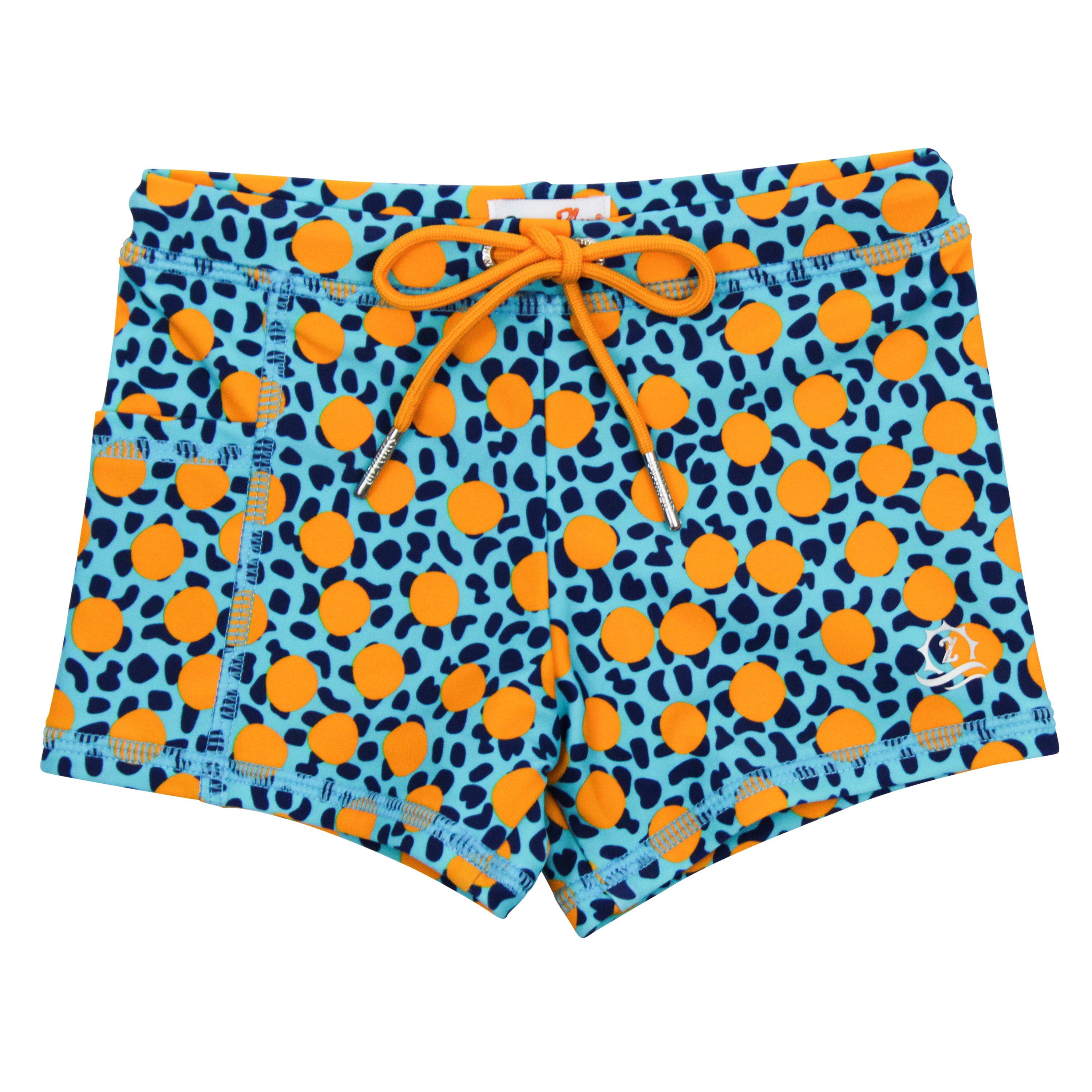 Kids Euro Swim Shorties | "Geo Party"-6-12 Month-Geo Party-SwimZip UPF 50+ Sun Protective Swimwear & UV Zipper Rash Guards-pos1
