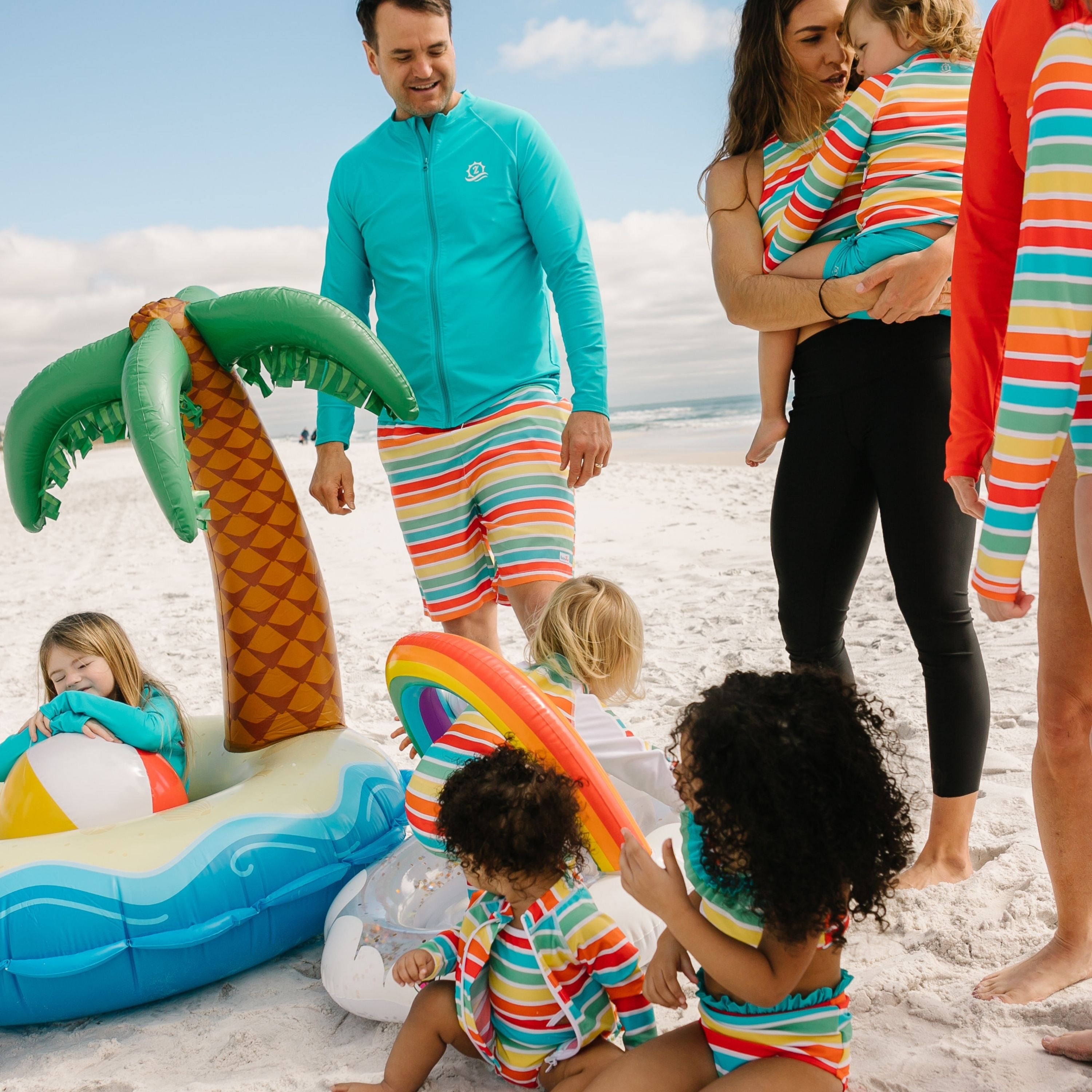 Men's 8" Swim Trunks Boxer Brief Liner | "Rainbow"-SwimZip UPF 50+ Sun Protective Swimwear & UV Zipper Rash Guards-pos6