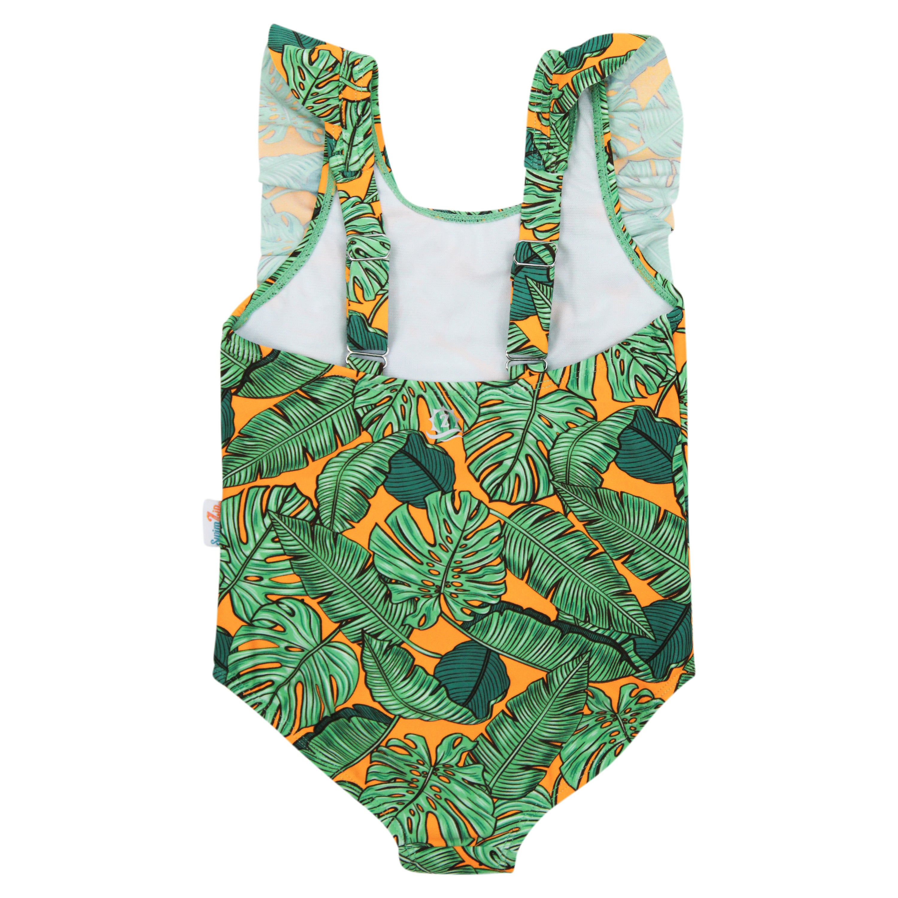 Girls Ruffle One-Piece Swimsuit | "Too Sweet" The Tropics-SwimZip UPF 50+ Sun Protective Swimwear & UV Zipper Rash Guards-pos9