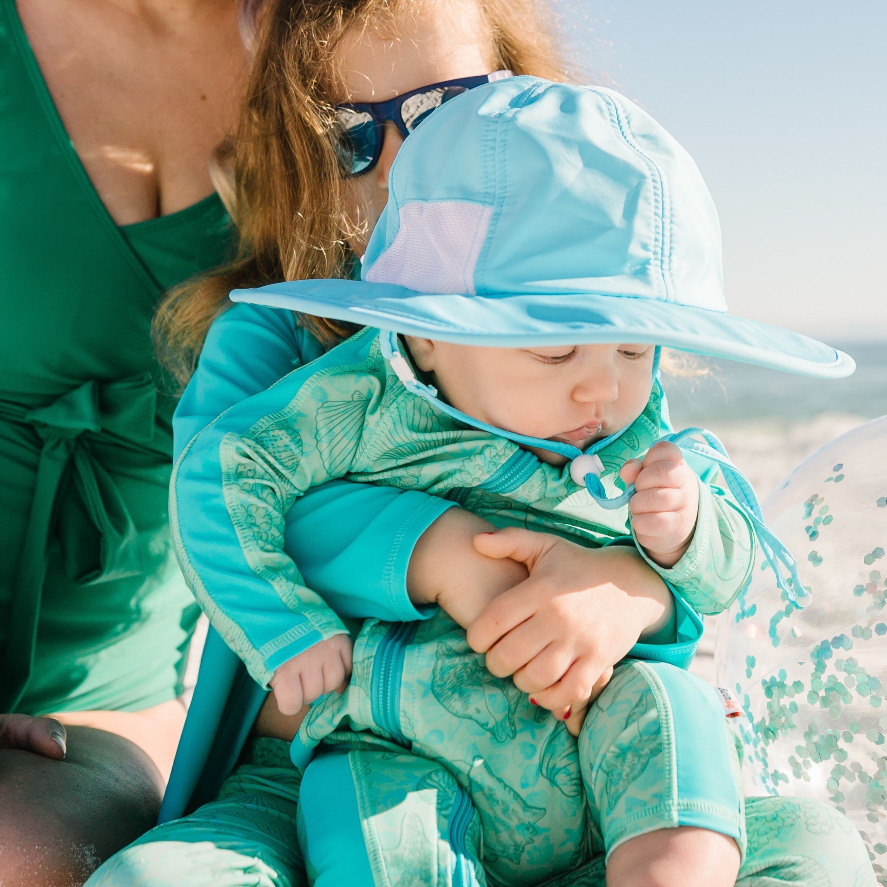 Sunsuit - Long Sleeve Romper Swimsuit | "Seashell"-SwimZip UPF 50+ Sun Protective Swimwear & UV Zipper Rash Guards-pos4