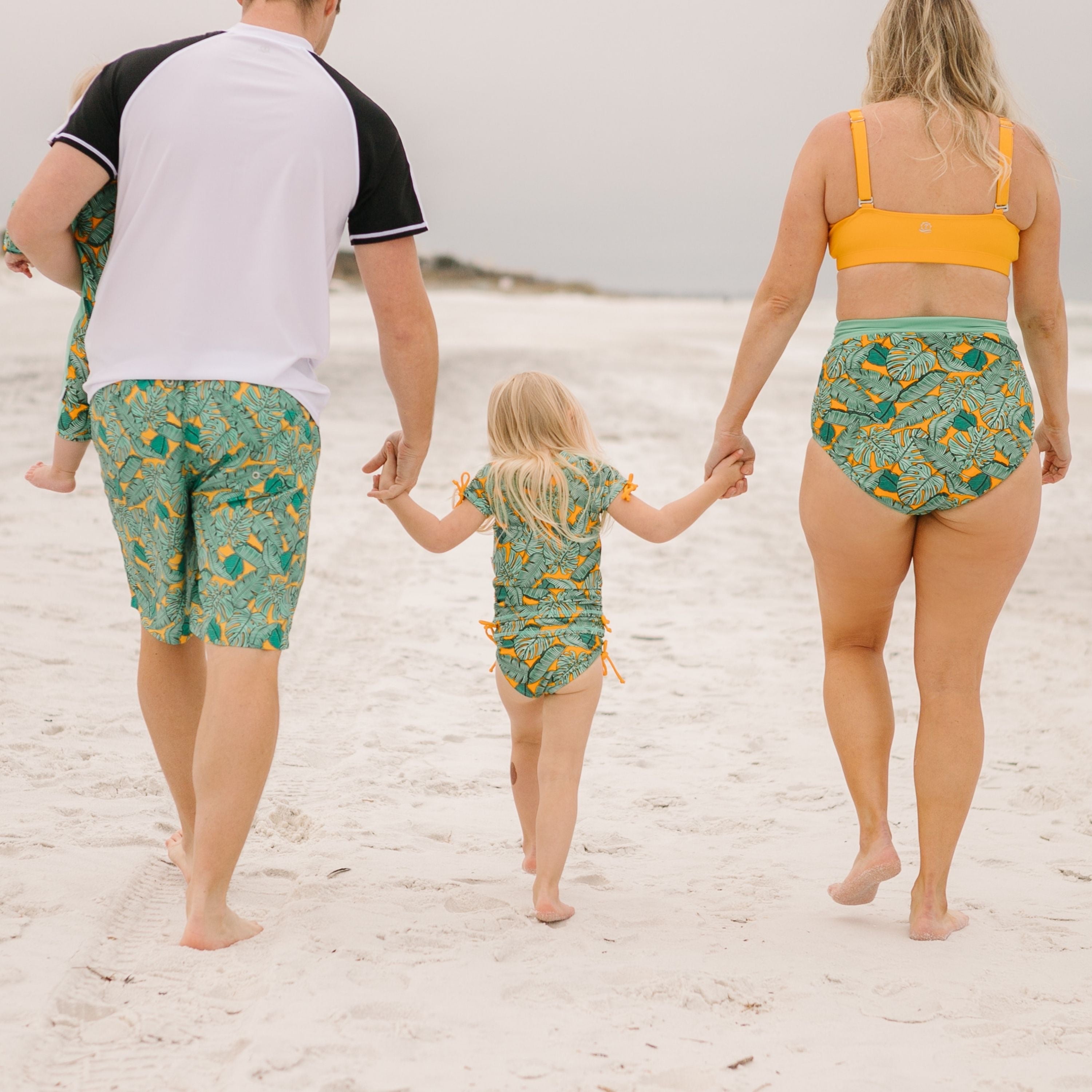 Girls Short Sleeve Rash Guard + Tankini Bikini Set (3 Piece) | "The Tropics”-SwimZip UPF 50+ Sun Protective Swimwear & UV Zipper Rash Guards-pos4