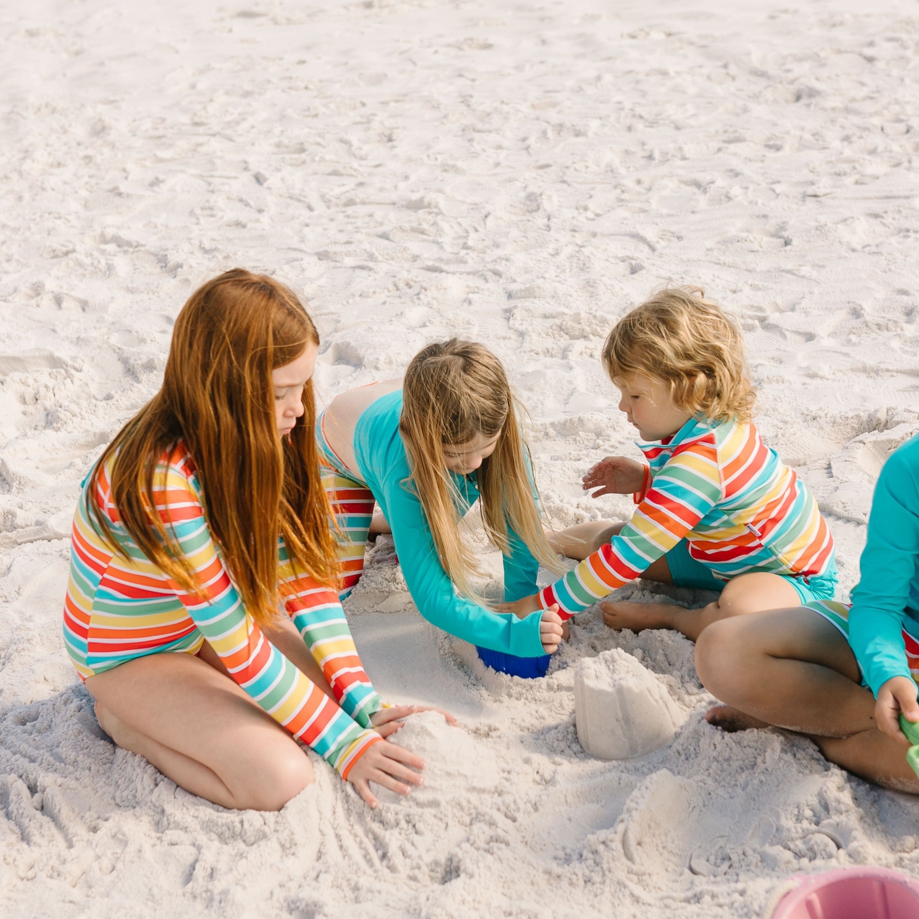 Girls Long Sleeve Rash Guard + Tankini Shorts Set (3 Piece) | "Rainbow"-SwimZip UPF 50+ Sun Protective Swimwear & UV Zipper Rash Guards-pos8