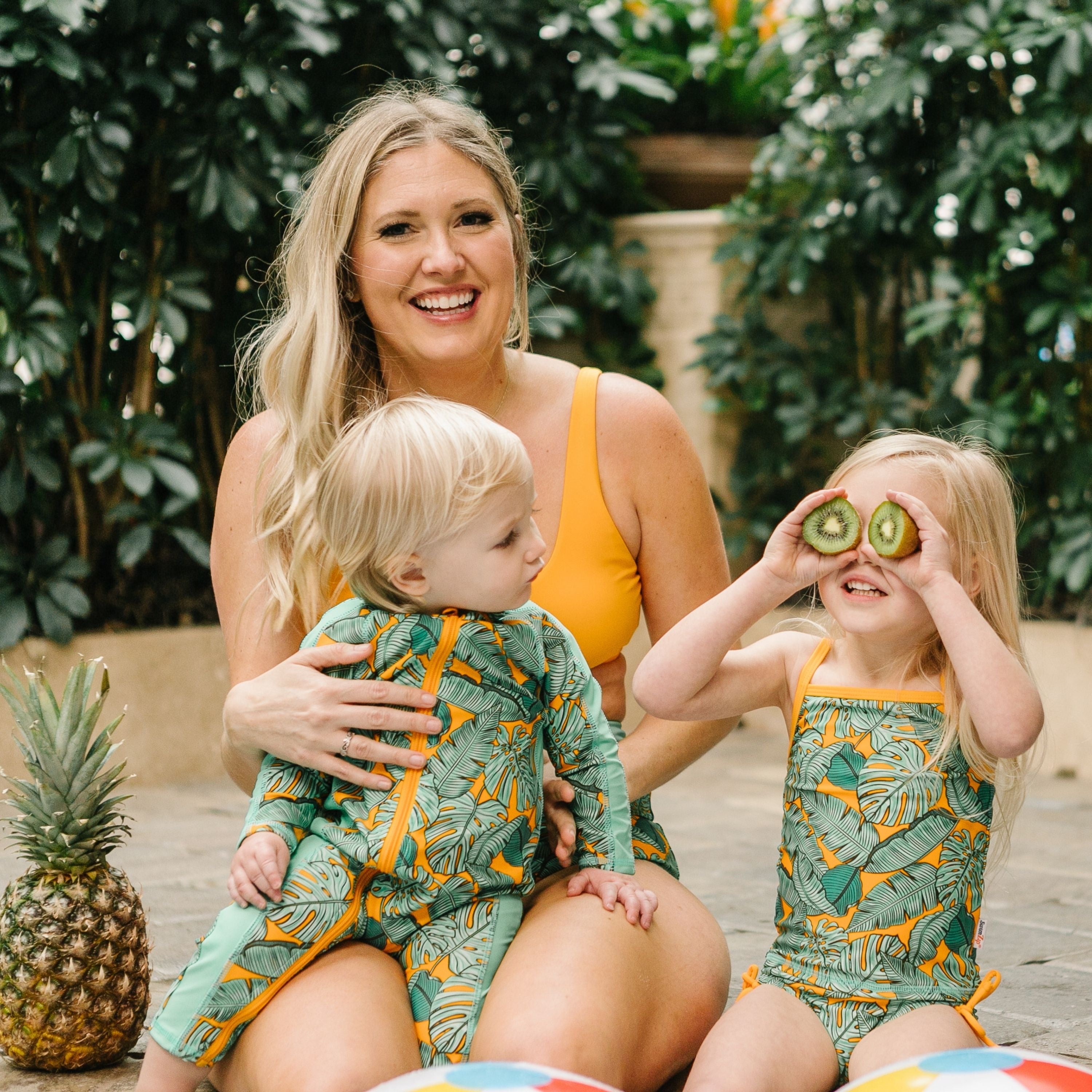 Sunsuit - Long Sleeve Romper Swimsuit | "The Tropics"-SwimZip UPF 50+ Sun Protective Swimwear & UV Zipper Rash Guards-pos3