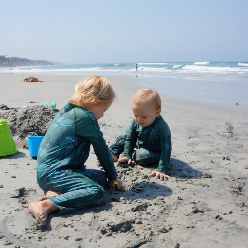 Sunsuit - Long Sleeve Romper Swimsuit | "Jelly Jellyfish"-SwimZip UPF 50+ Sun Protective Swimwear & UV Zipper Rash Guards-pos9