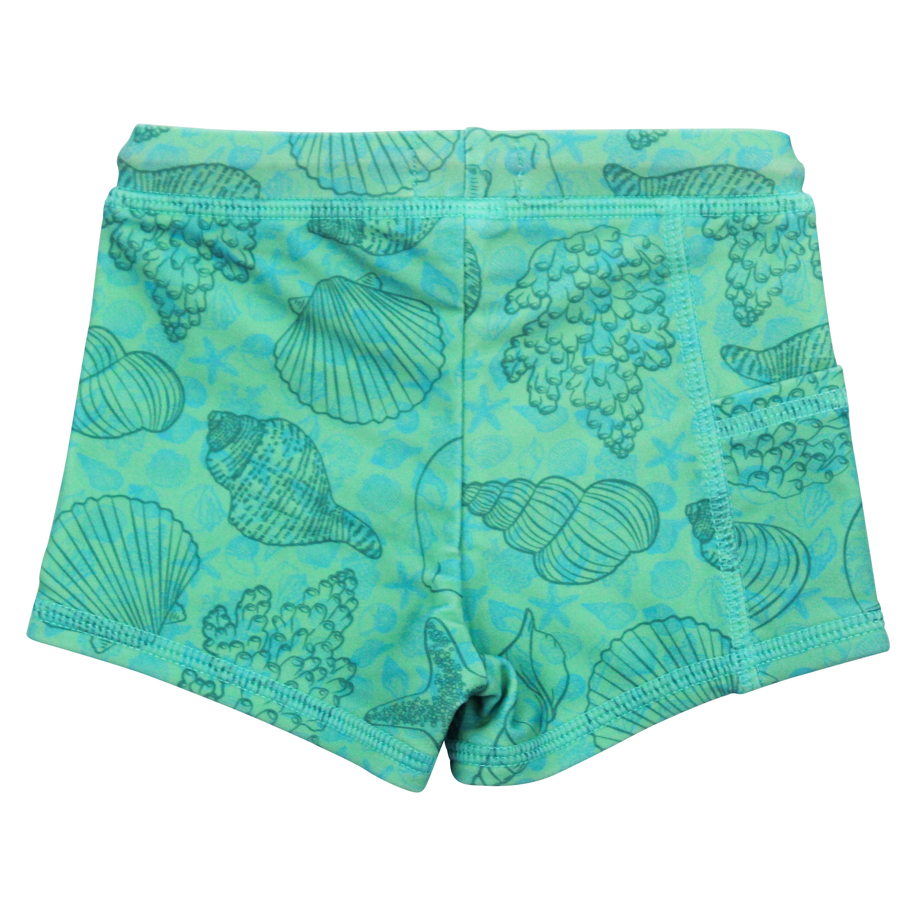 Kids Euro Swim Shorties | "Seashell"-SwimZip UPF 50+ Sun Protective Swimwear & UV Zipper Rash Guards-pos8