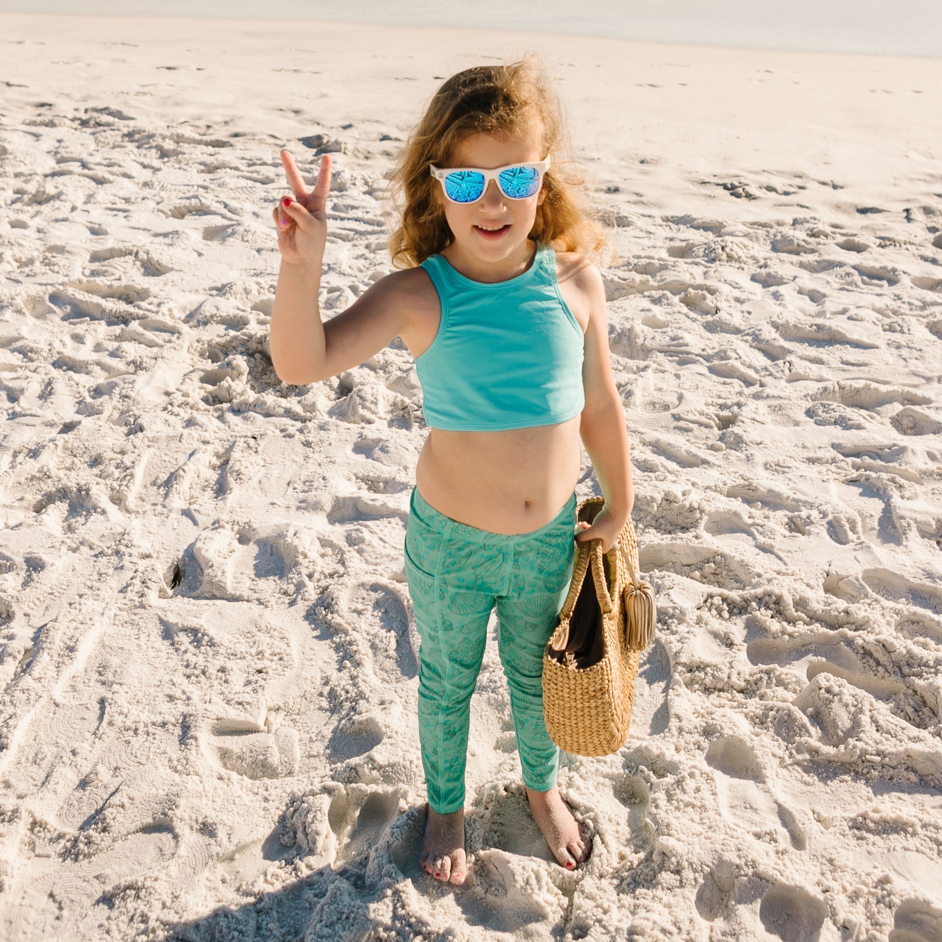 Kids Swim Pants | "Seashell"-SwimZip UPF 50+ Sun Protective Swimwear & UV Zipper Rash Guards-pos3