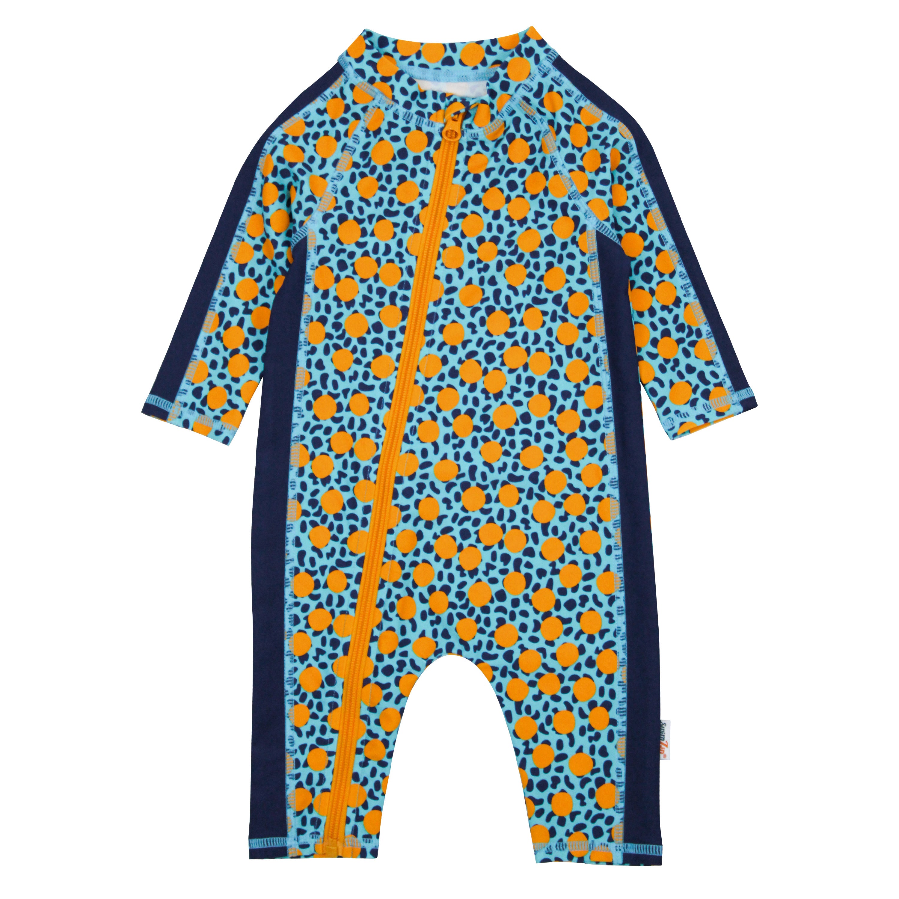 Sunsuit - Long Sleeve Romper Swimsuit | "GeoParty"-SwimZip UPF 50+ Sun Protective Swimwear & UV Zipper Rash Guards-pos1