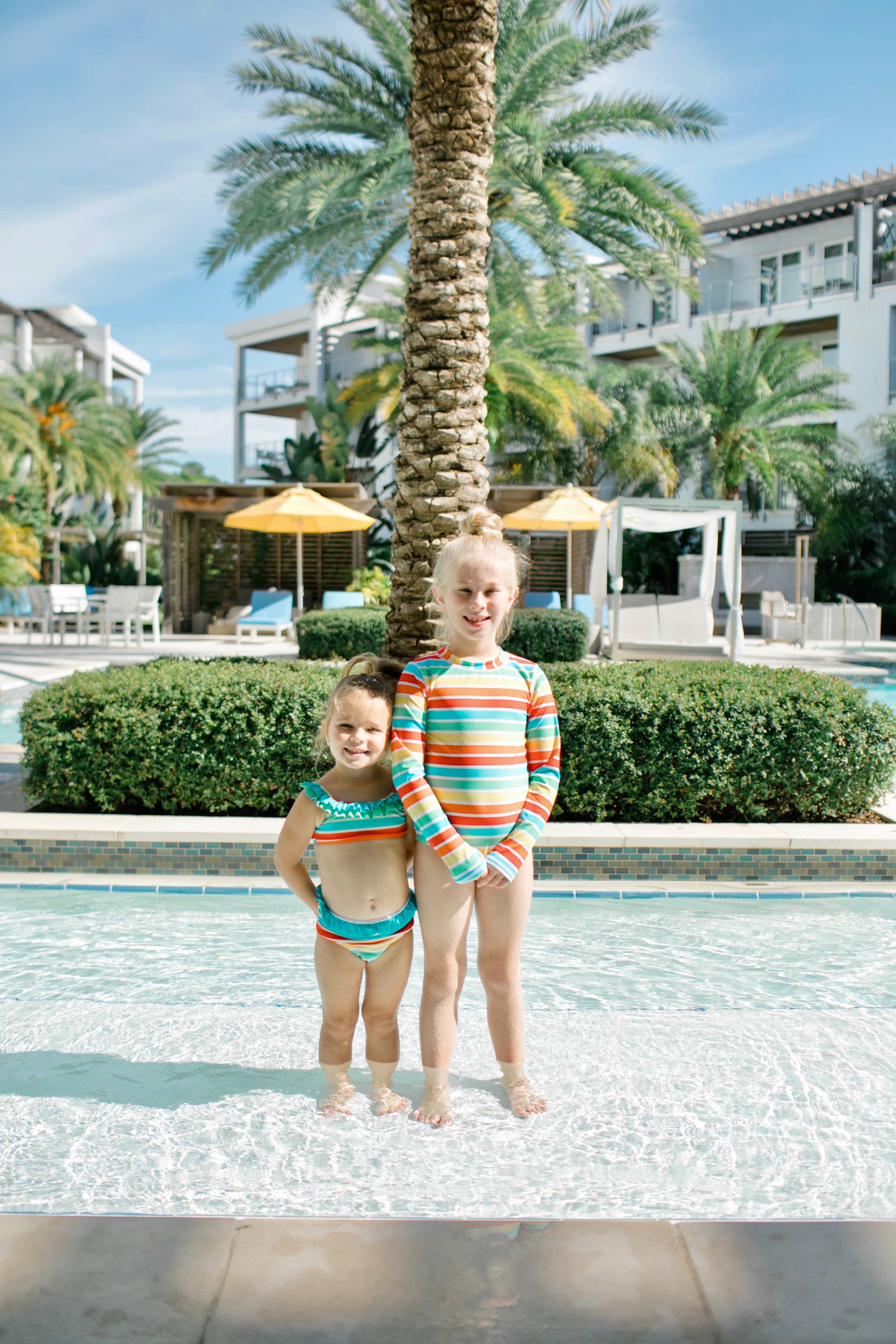 Girls Bikini 2 Piece Ruffle Swimsuit Set - "Rainbow"-SwimZip UPF 50+ Sun Protective Swimwear & UV Zipper Rash Guards-pos6