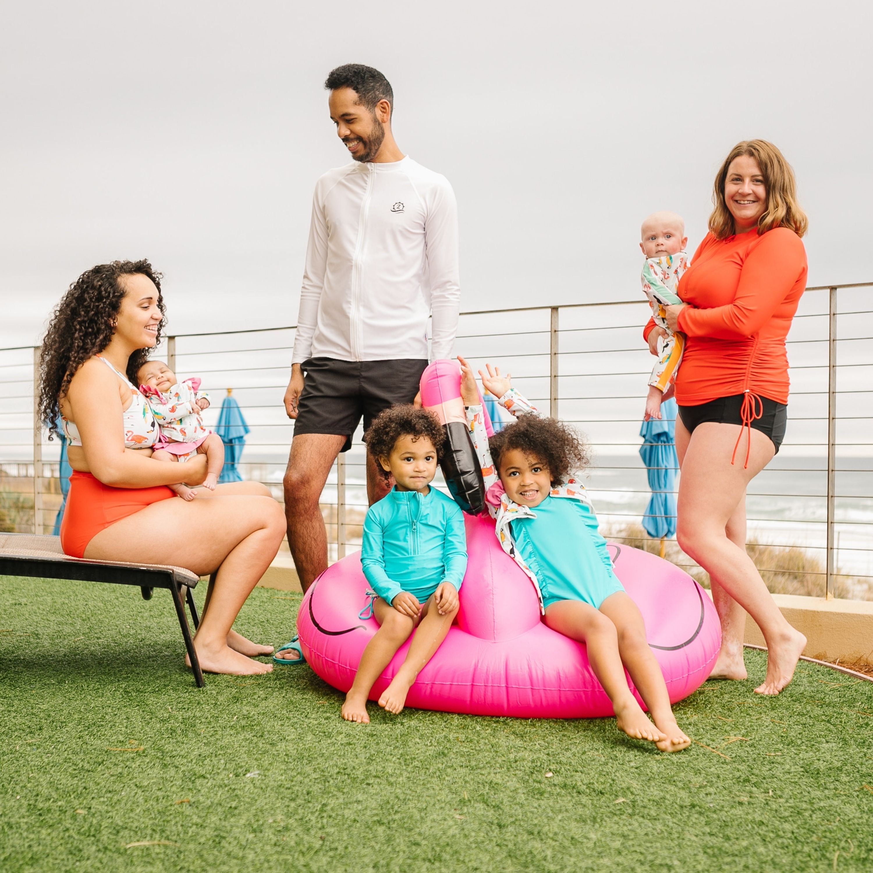 Girls Ruffle One-Piece Swimsuit | "Too Sweet" Scuba Blue-SwimZip UPF 50+ Sun Protective Swimwear & UV Zipper Rash Guards-pos8