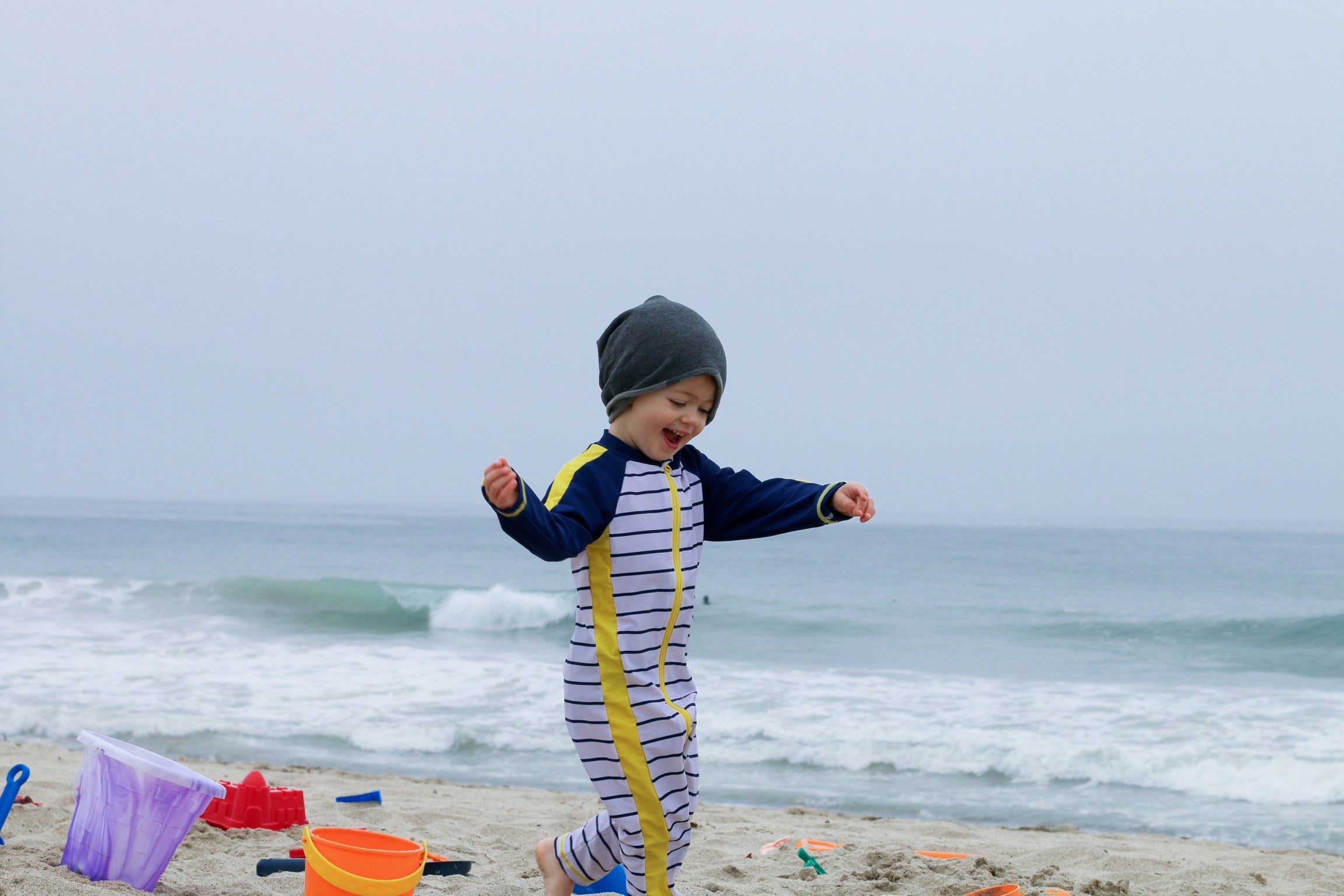 Sunsuit - Long Sleeve Romper Swimsuit | "Hampton’s Getaway"-SwimZip UPF 50+ Sun Protective Swimwear & UV Zipper Rash Guards-pos4