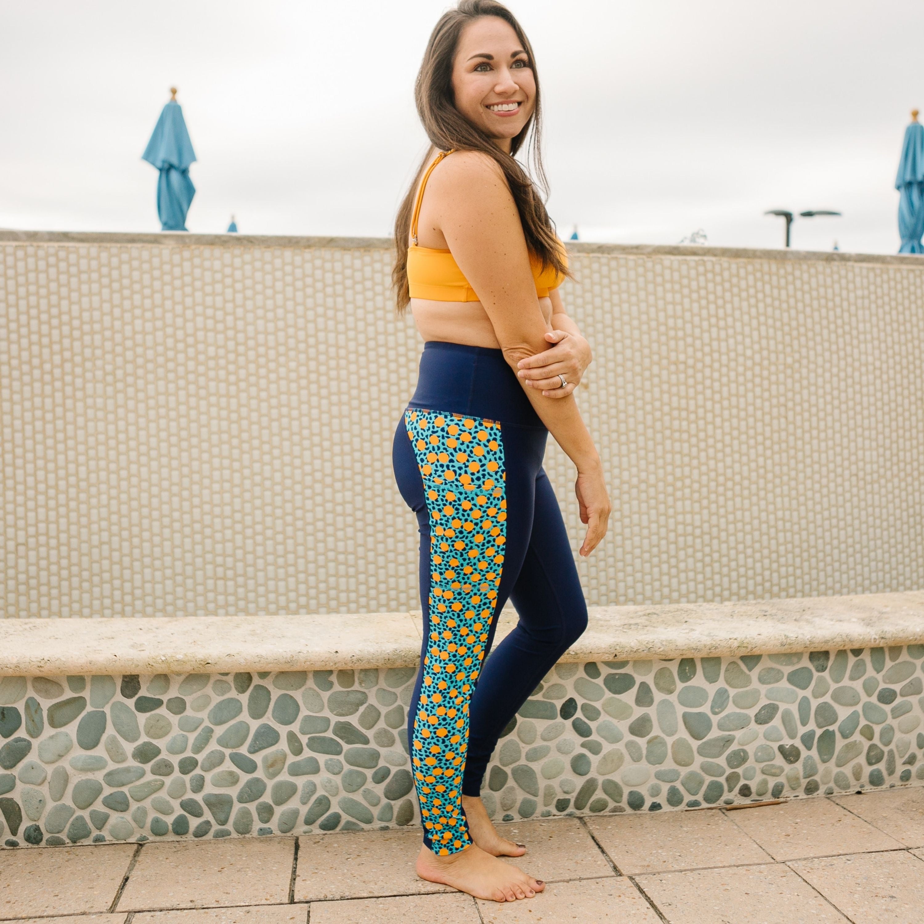 Women's Swim Pants | "Geo Party”-SwimZip UPF 50+ Sun Protective Swimwear & UV Zipper Rash Guards-pos5