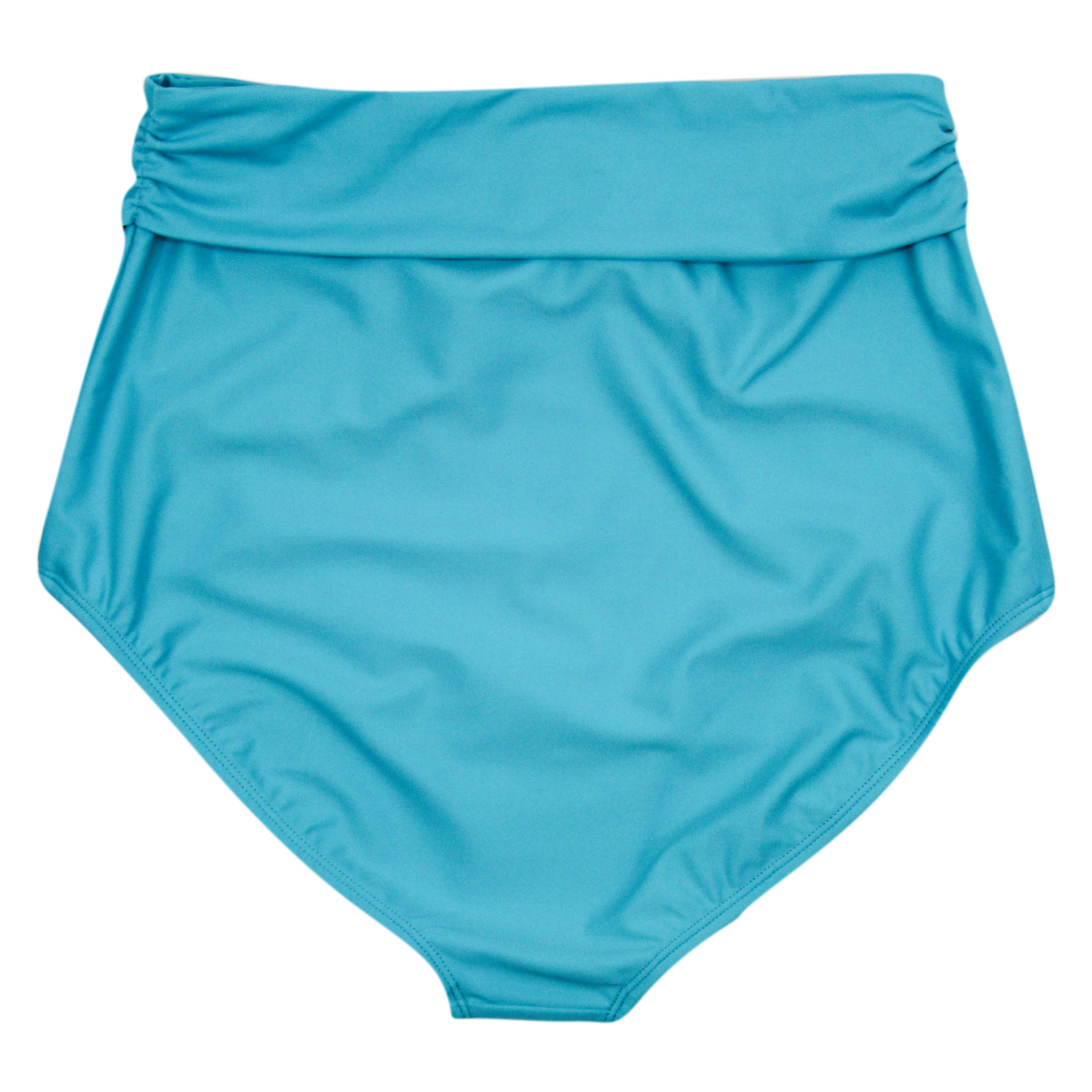 Women's High Waist Bikini Bottoms Tie Front | "Scuba Blue"-SwimZip UPF 50+ Sun Protective Swimwear & UV Zipper Rash Guards-pos15