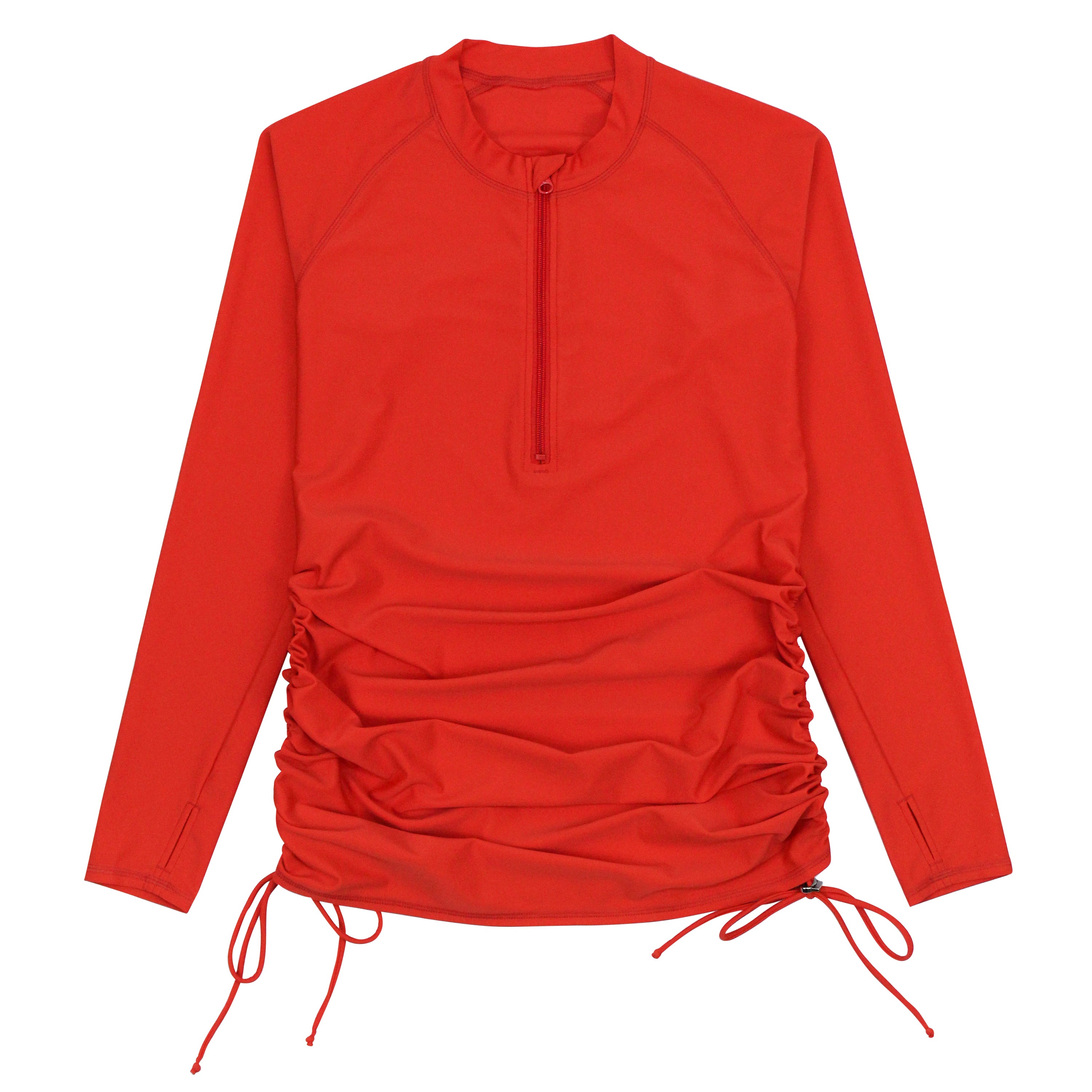 Women's Half Zip Swim Dress Cover Up | "Fiesta Red"-SwimZip UPF 50+ Sun Protective Swimwear & UV Zipper Rash Guards-pos15