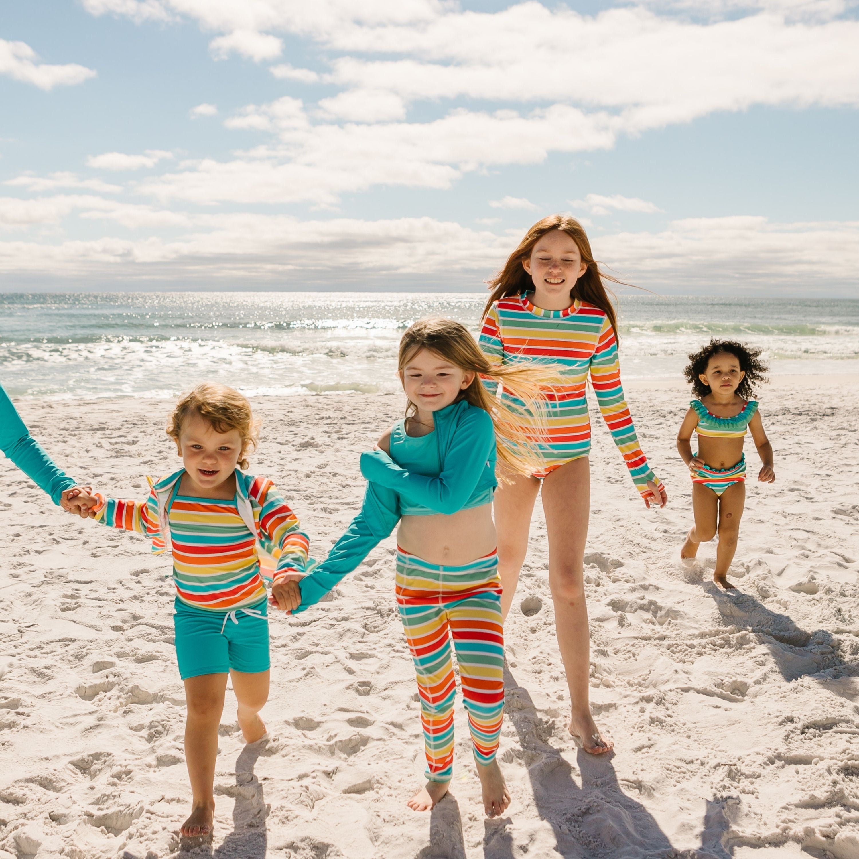 Girls Bikini 2 Piece Ruffle Swimsuit Set - "Rainbow"-SwimZip UPF 50+ Sun Protective Swimwear & UV Zipper Rash Guards-pos11