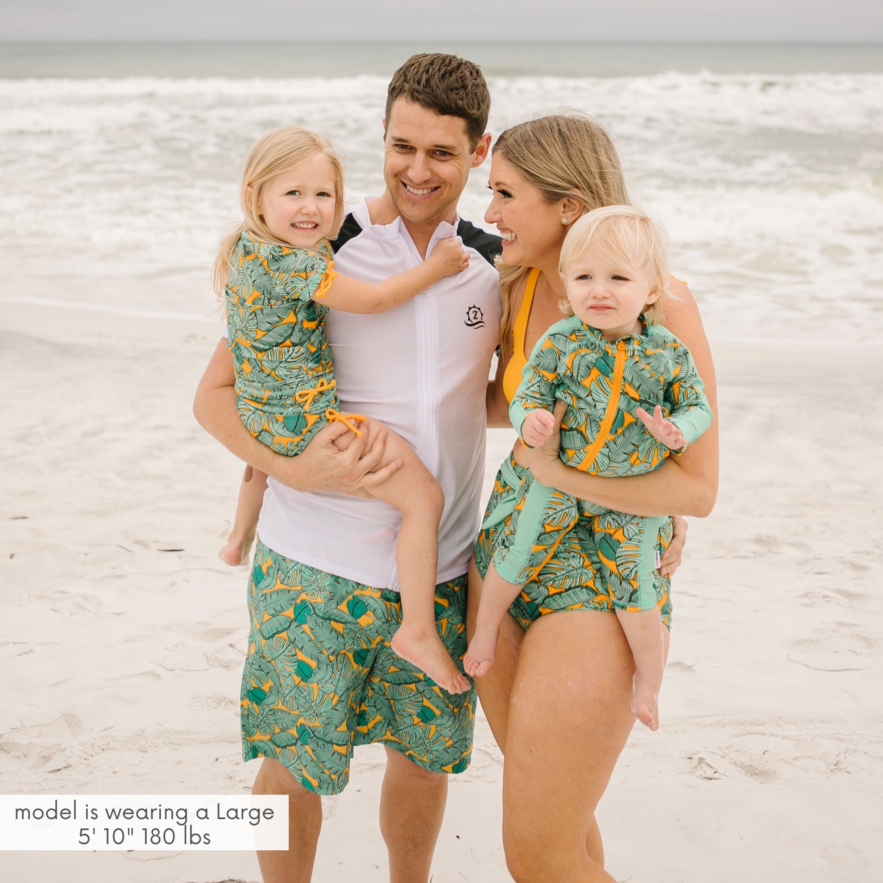 Men's 8" Swim Trunks Boxer Brief Liner | "The Tropics"-SwimZip UPF 50+ Sun Protective Swimwear & UV Zipper Rash Guards-pos2