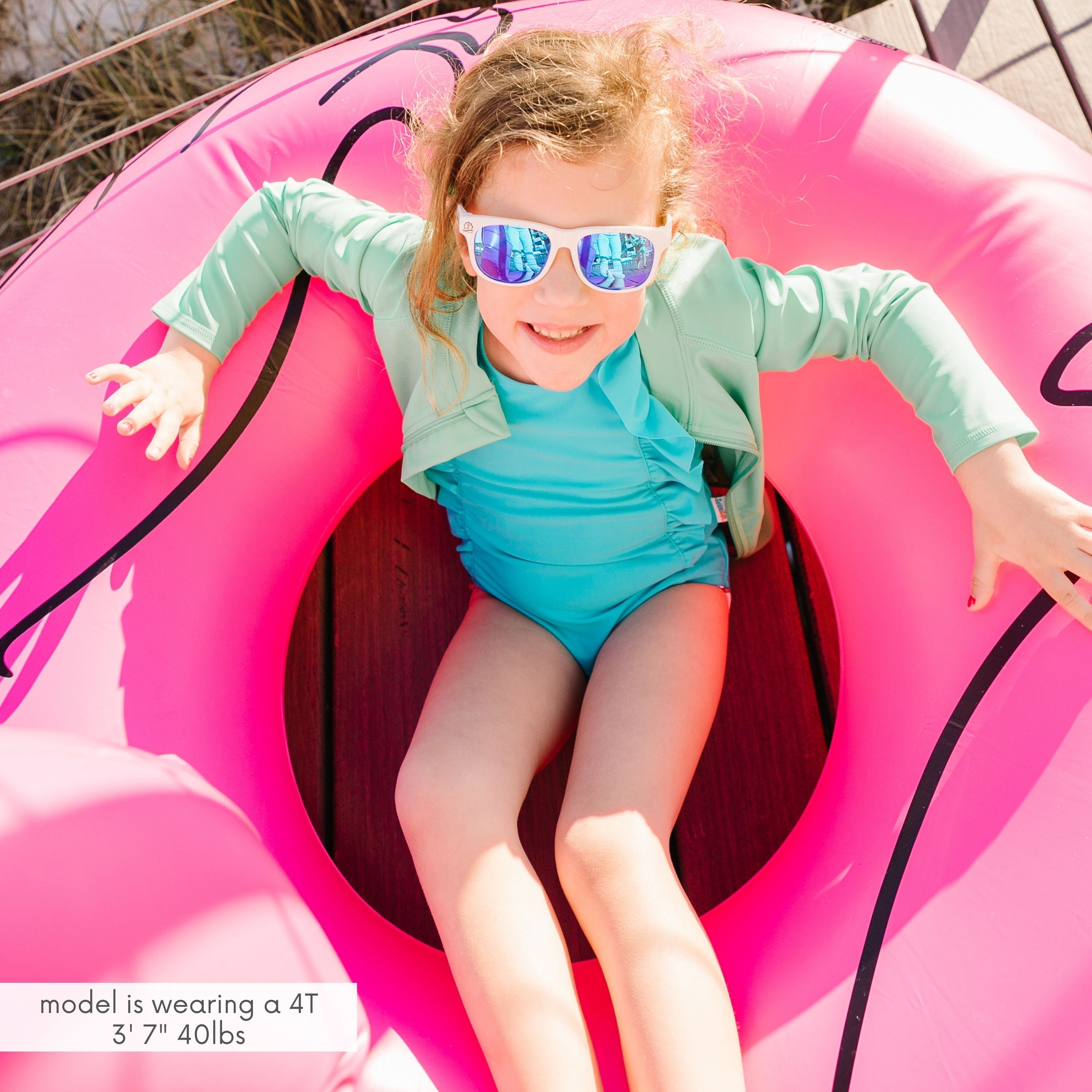 Kids UPF 50+ Long Sleeve Zipper Rash Guard Swim Shirt | "Light Jade"-SwimZip UPF 50+ Sun Protective Swimwear & UV Zipper Rash Guards-pos12