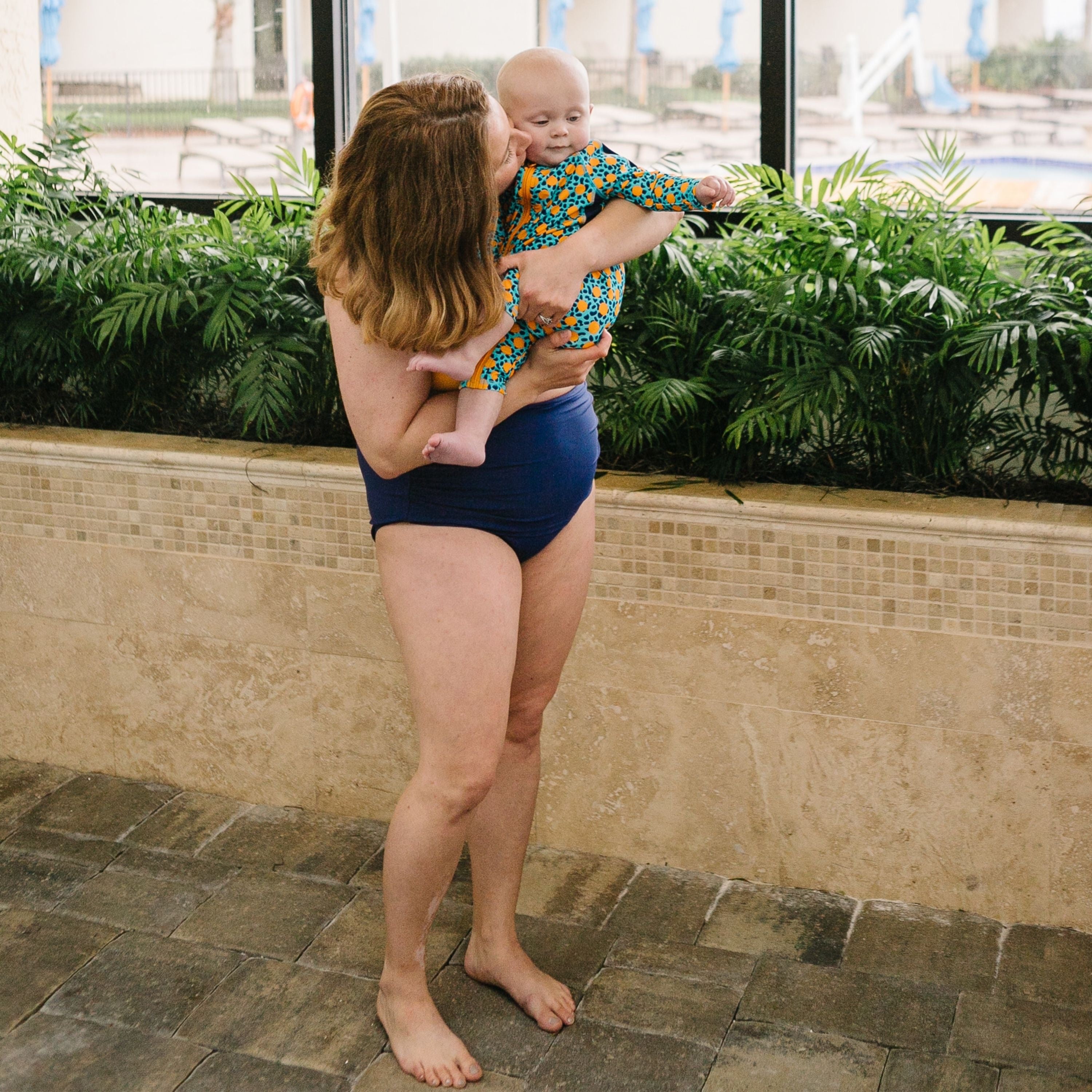 Sunsuit - Long Sleeve Romper Swimsuit | "GeoParty"-SwimZip UPF 50+ Sun Protective Swimwear & UV Zipper Rash Guards-pos4