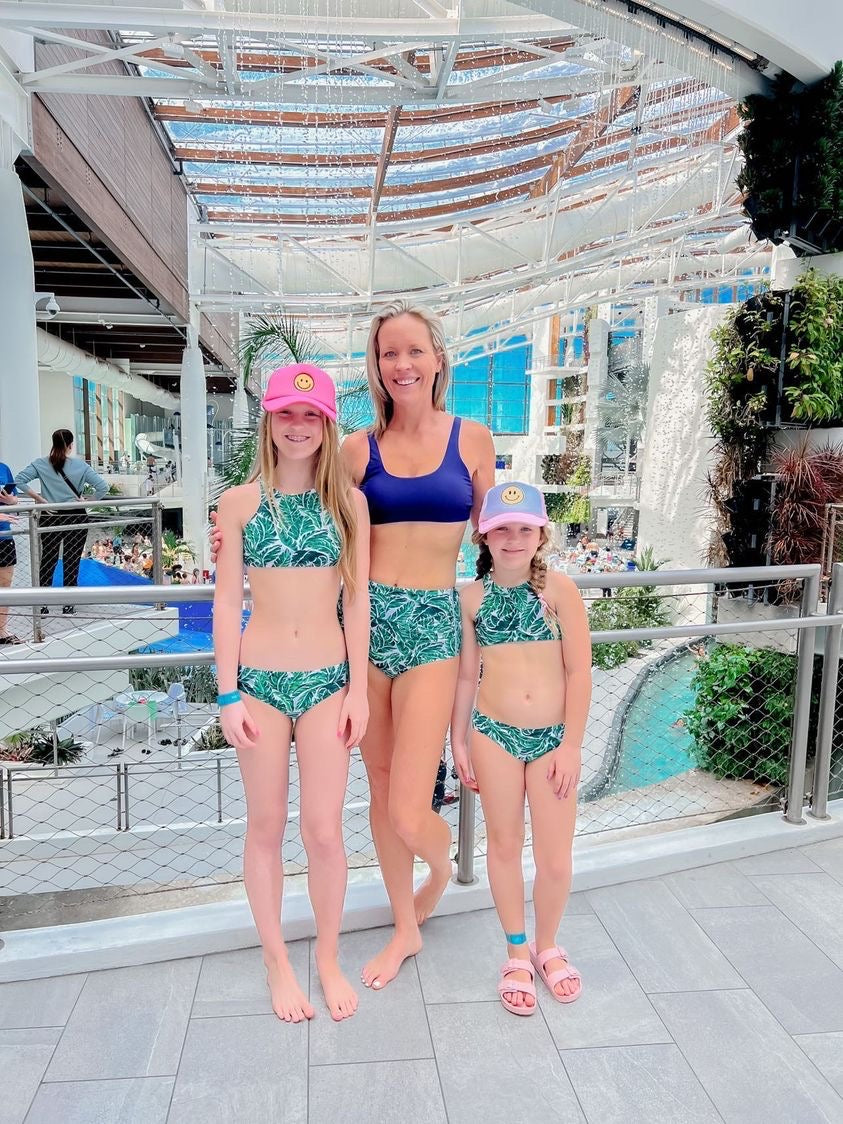 Women's High Waist Bikini Bottoms Ruched | "Palm Leaf"-SwimZip UPF 50+ Sun Protective Swimwear & UV Zipper Rash Guards-pos7