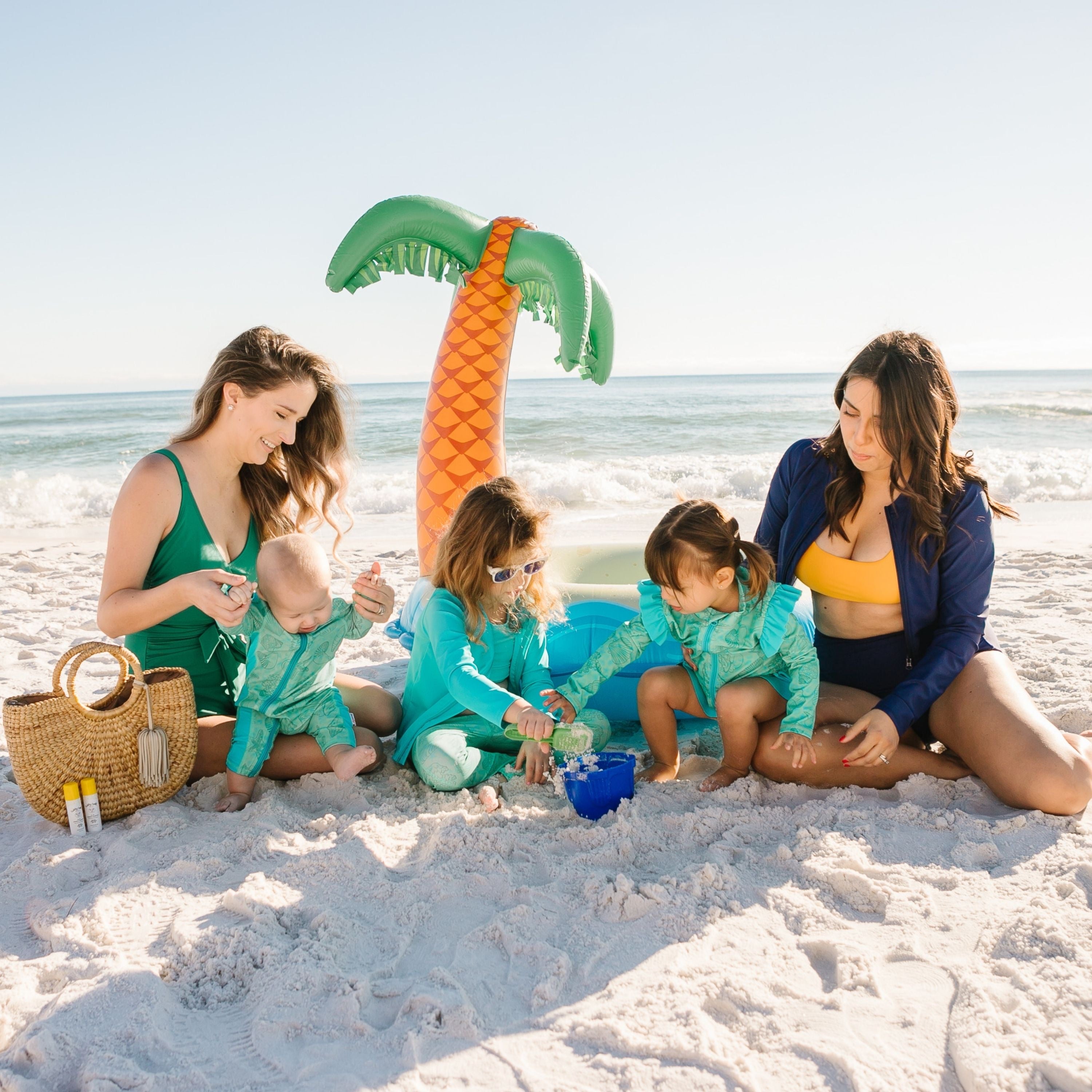 Kids Swim Pants | "Seashell"-SwimZip UPF 50+ Sun Protective Swimwear & UV Zipper Rash Guards-pos7