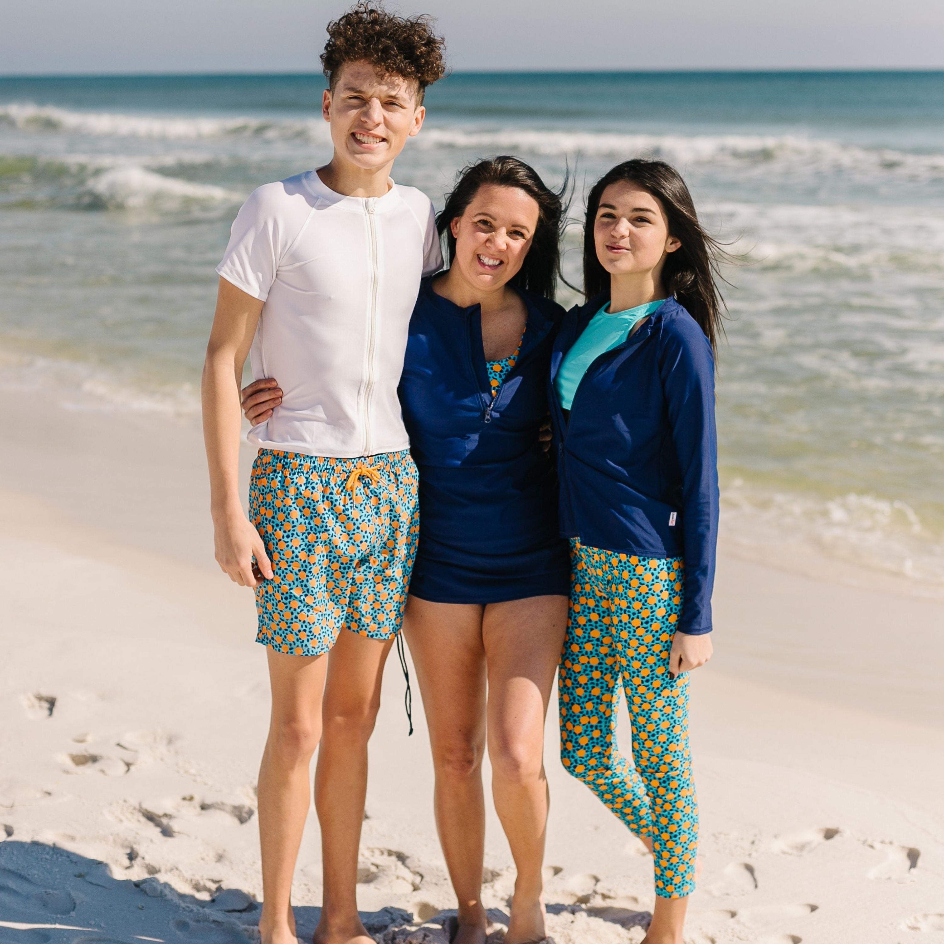 Kids Swim Pants | "Geo Party"-SwimZip UPF 50+ Sun Protective Swimwear & UV Zipper Rash Guards-pos7