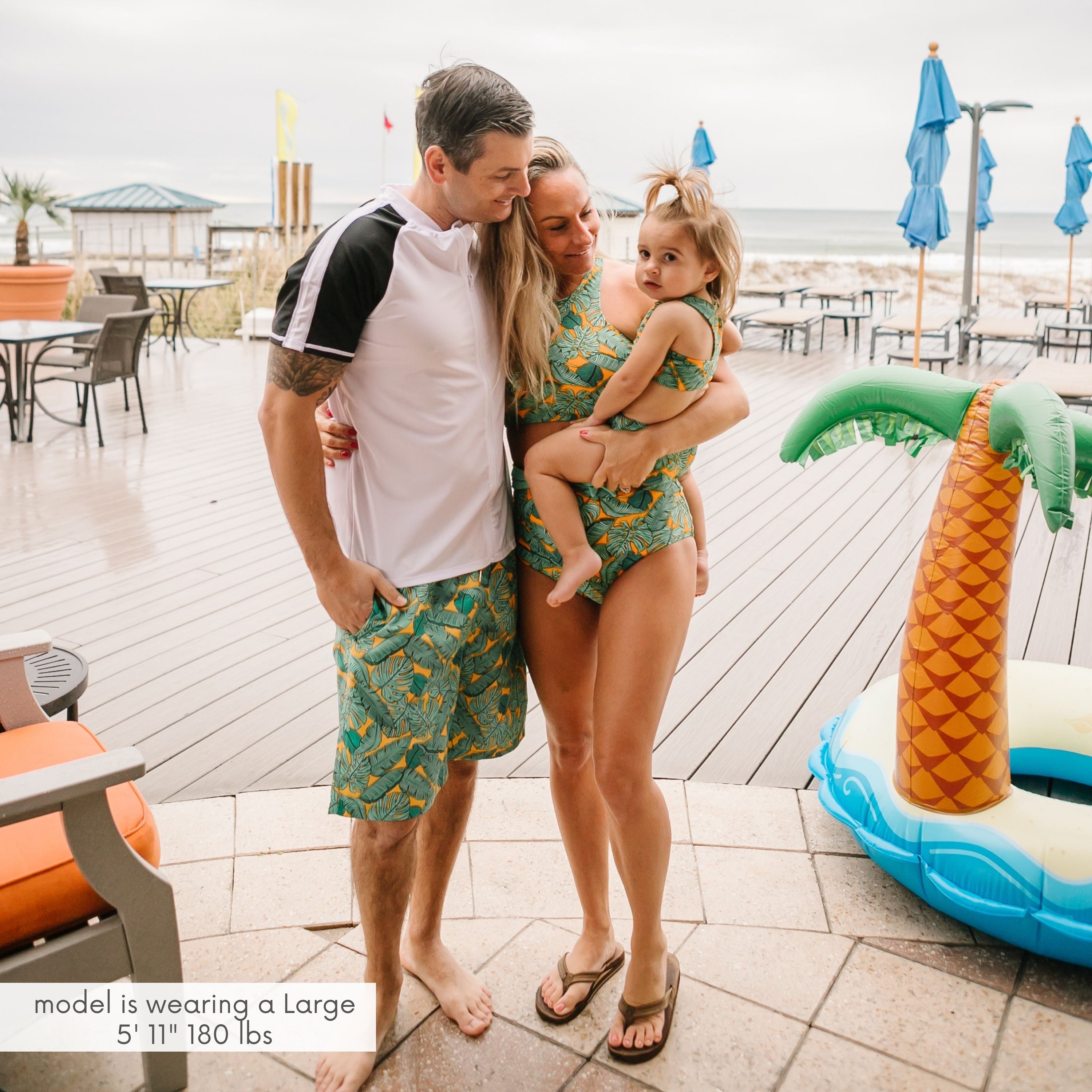 Men's 8" Swim Trunks Boxer Brief Liner | "The Tropics"-SwimZip UPF 50+ Sun Protective Swimwear & UV Zipper Rash Guards-pos4