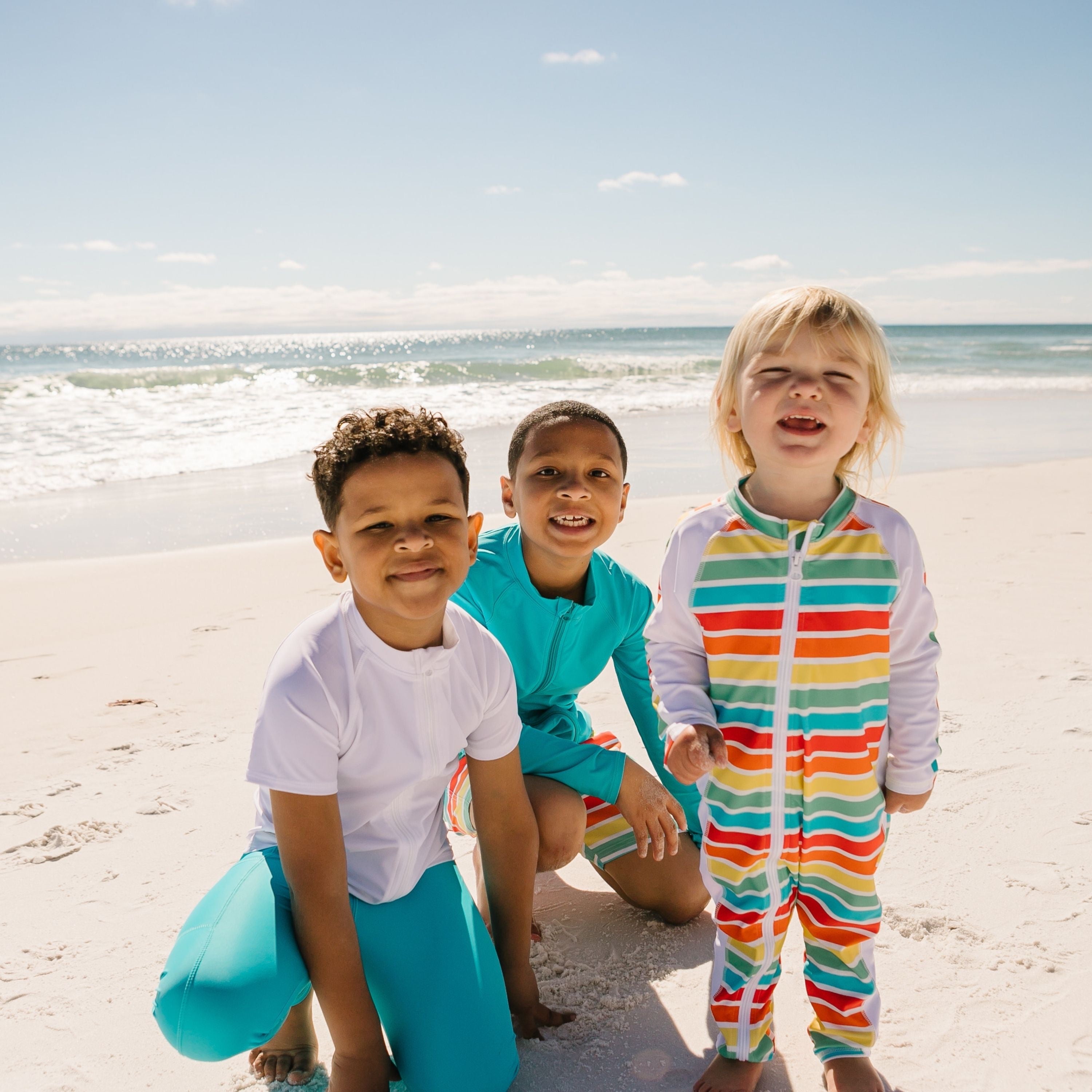 Sunsuit - Long Sleeve Romper Swimsuit | "Rainbow"-SwimZip UPF 50+ Sun Protective Swimwear & UV Zipper Rash Guards-pos5