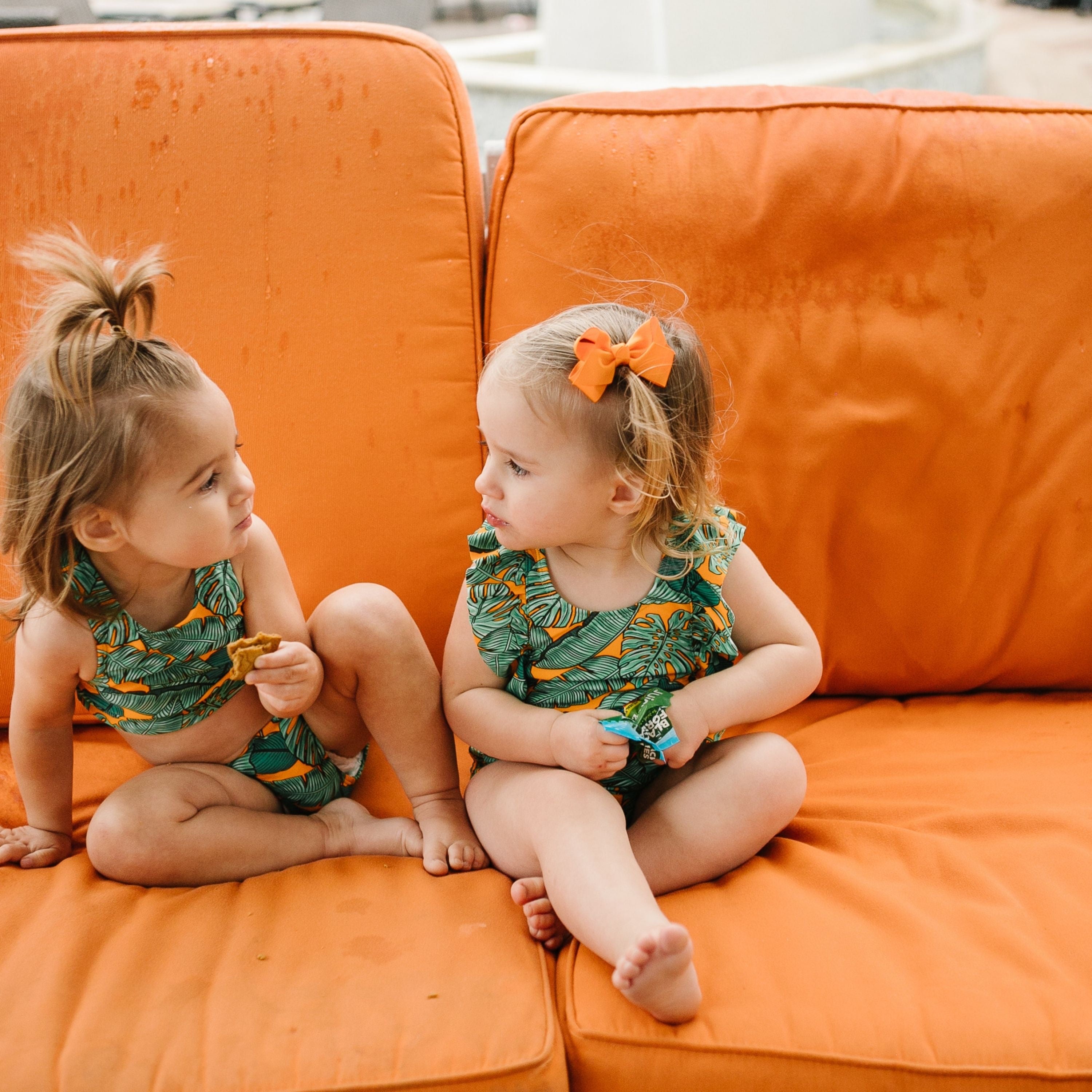 Girls Halter Top Bikini Set (2 Piece) | "The Tropics"-SwimZip UPF 50+ Sun Protective Swimwear & UV Zipper Rash Guards-pos5