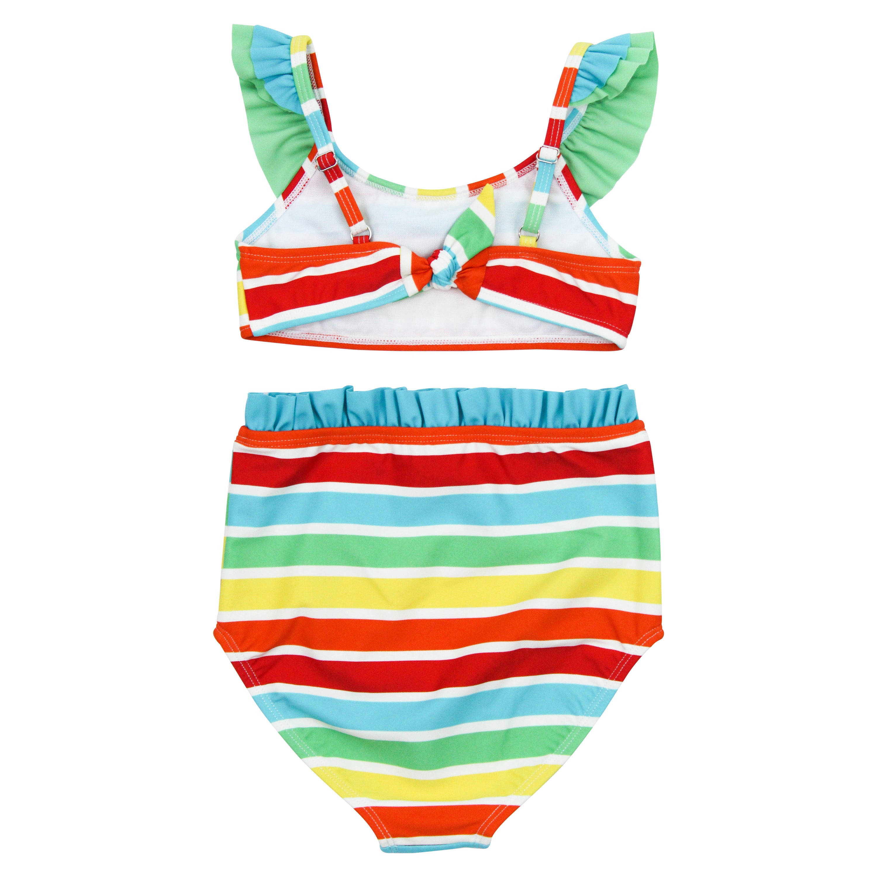 Girls Bikini 2 Piece Ruffle Swimsuit Set - "Rainbow"-SwimZip UPF 50+ Sun Protective Swimwear & UV Zipper Rash Guards-pos3